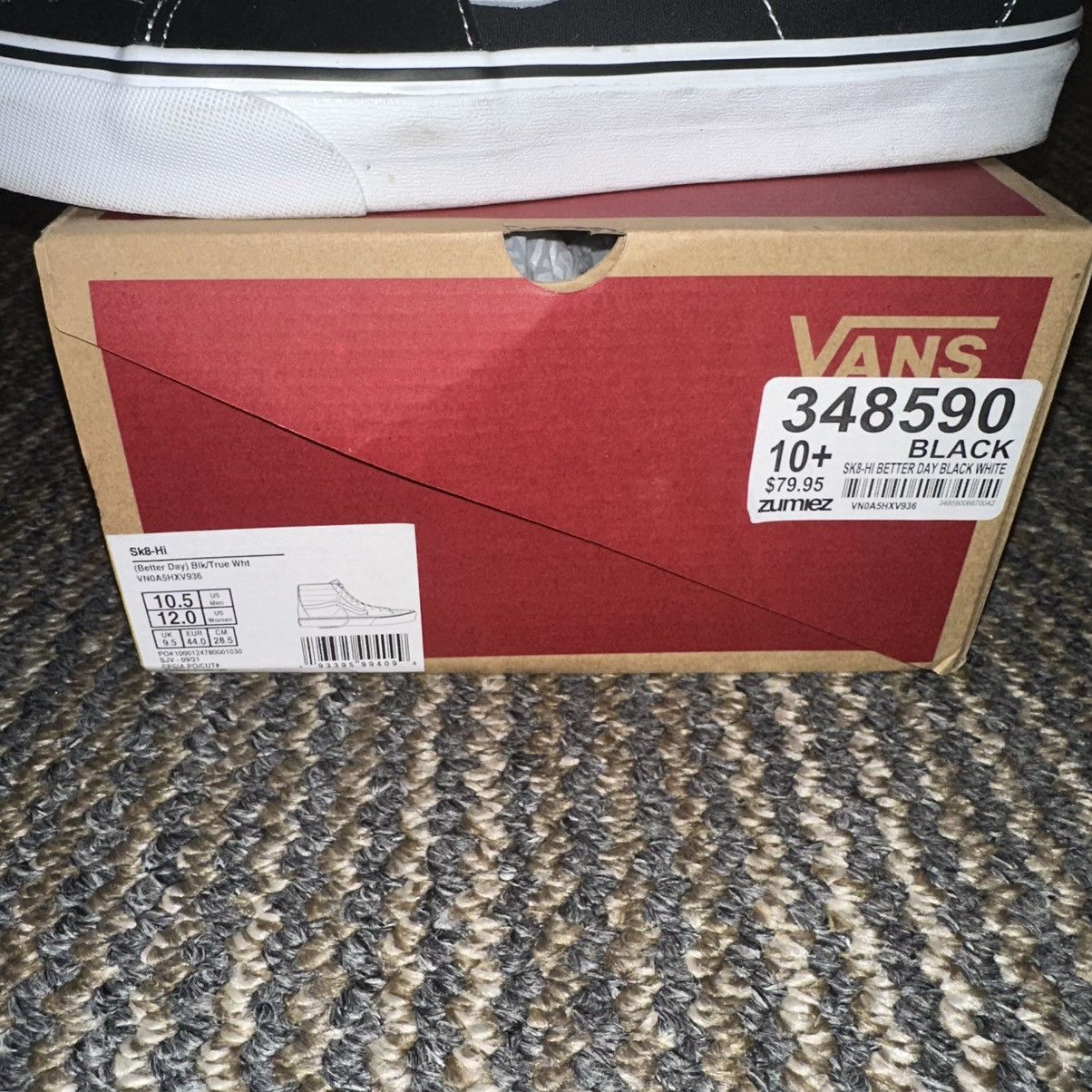 Vans × Zumiez Vans Sk8-Hi Better Day Black & White Skate Shoes Size US 10.5 / EU 43-44 - 10 Thumbnail