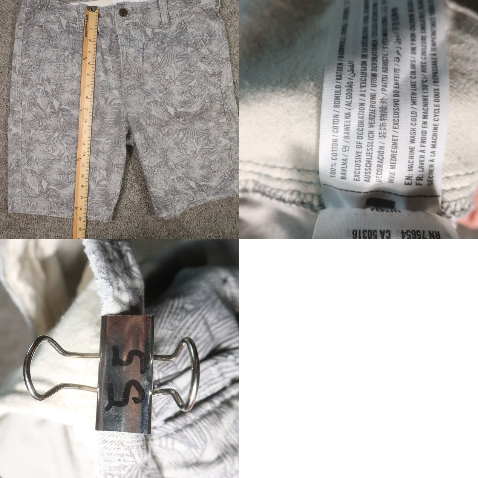 Abercrombie & Fitch VINTAGE Abercrombie & Fitch Chino Shorts Men 32 Gray Floral Button Fly Classic Cargo Pocket Belt Loops 10 in Inseam Size US 32 / EU 48 - 8 Thumbnail