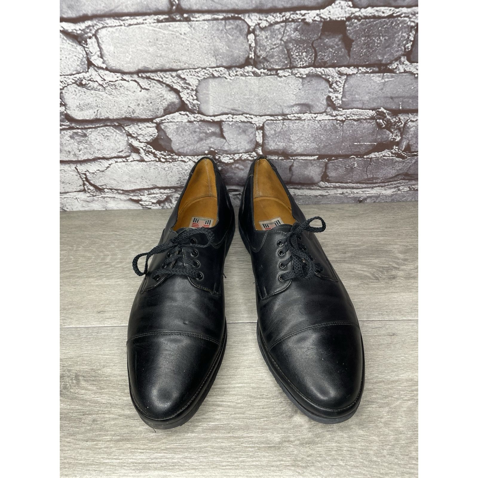 Other Michel Lazardi Black Leather Cap Toe Oxfords Lace Shoes Men Size US 11.5 / EU 44-45 - 17 Thumbnail