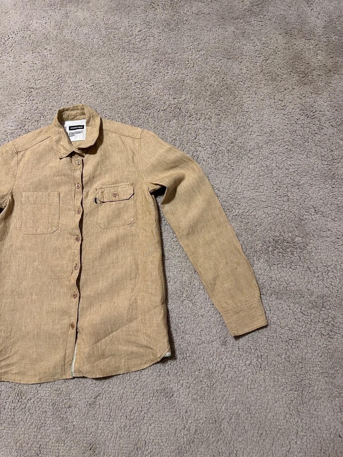 Freitag FREITAG E380 Womens Long Sleeve Breige Linen Button Shirt Size S / US 4 / IT 40 - 4 Thumbnail