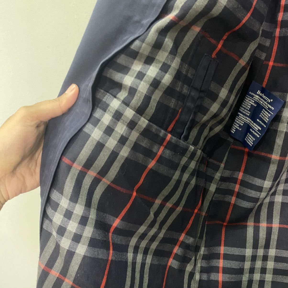 Burberry VTG Burberry Navy Balmacaan Coat Nova Check Lining England Size US L / EU 52-54 / 3 - 13 Thumbnail