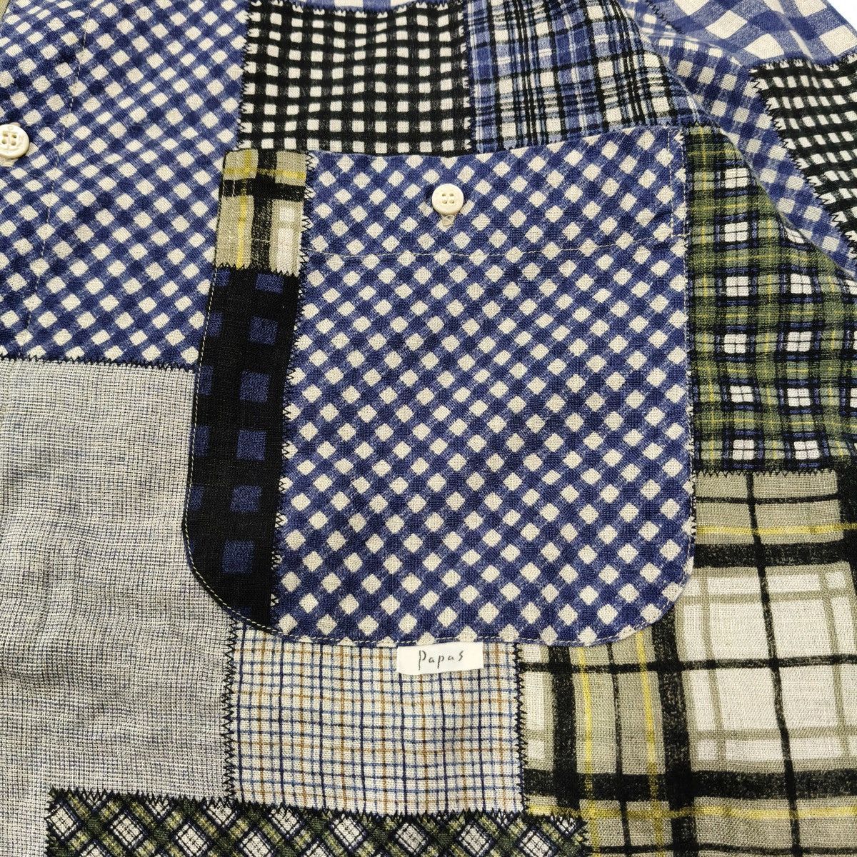 Japanese Brand Vintage 90's Japanese Papas Patchwork Button Up Shirt Size US M / EU 48-50 / 2 - 16 Thumbnail