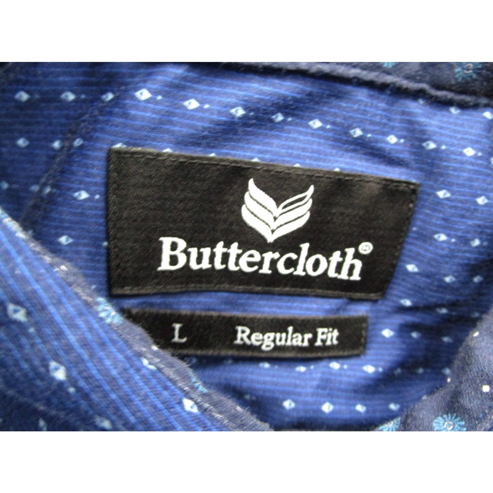 Vintage Buttercloth Mens Large Blue Short Sleeve Button Up Shirt Pearl Snaps Cotton Size US L / EU 52-54 / 3 - 3 Thumbnail