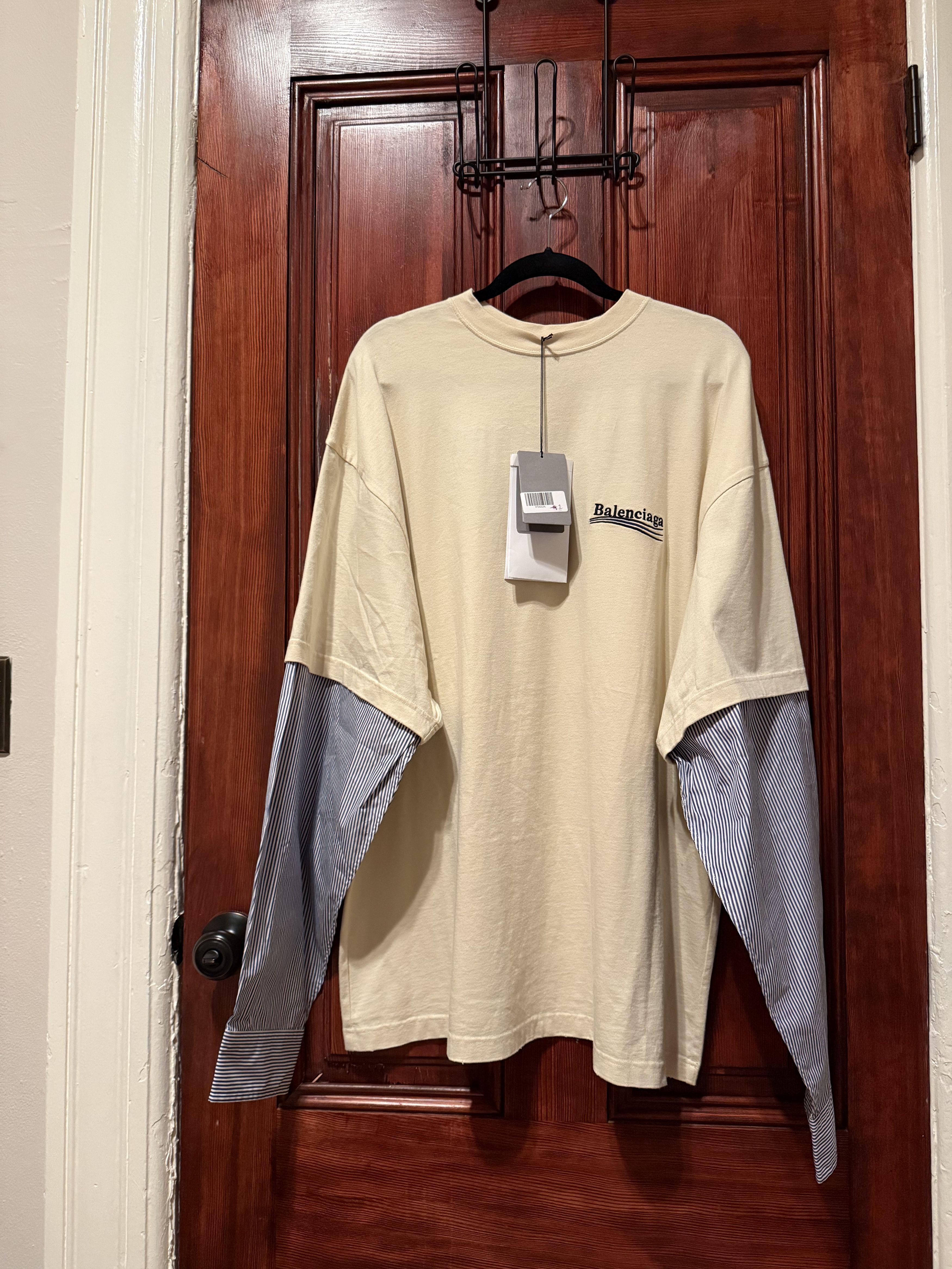 Balenciaga Balenciaga 22SS Cotton&Silk Long T-shirt Unisex Ivory 