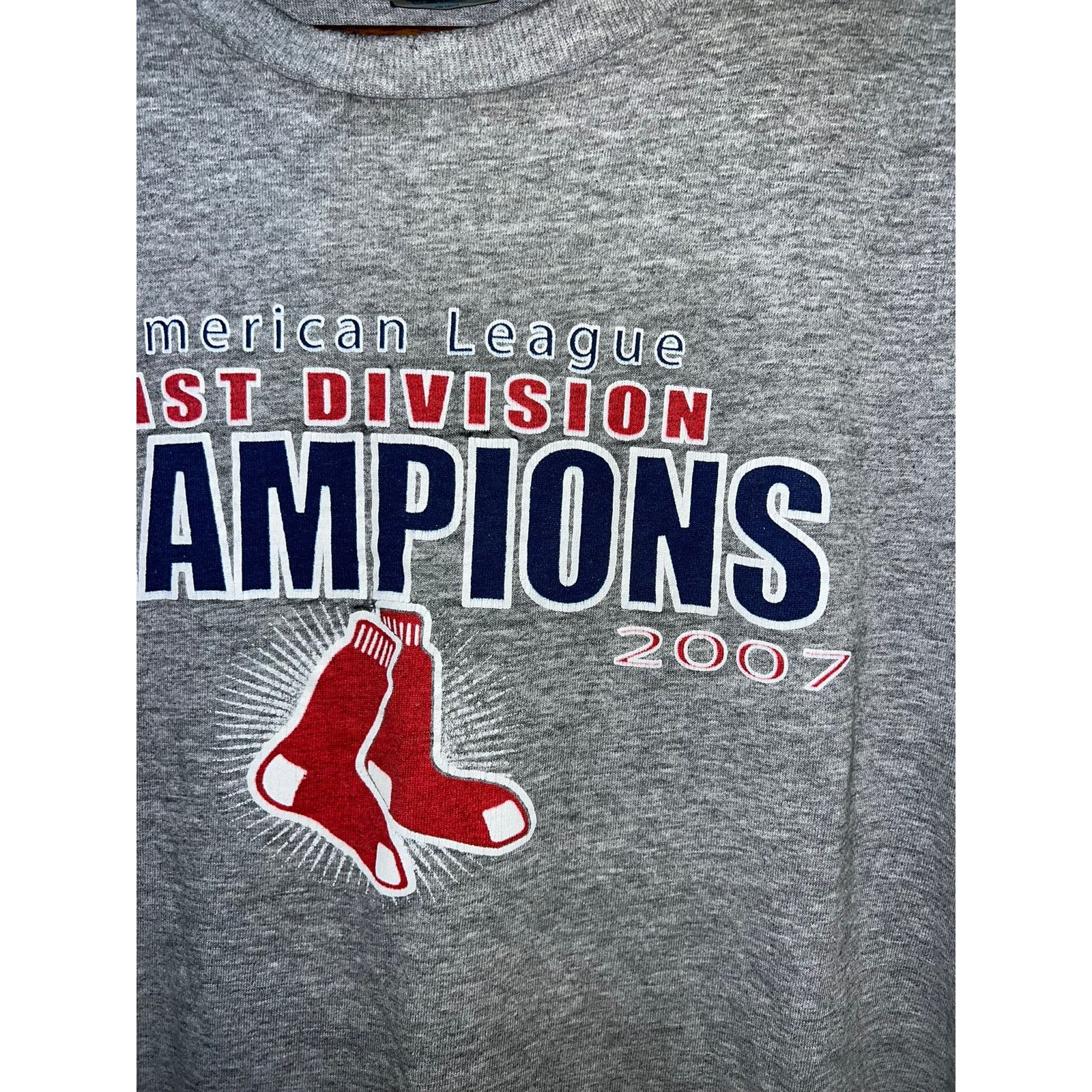Delta Vintage Red Sox Shirt Champs 2007 Gray Baseball Tee Worn M Size US M / EU 48-50 / 2 - 3 Thumbnail