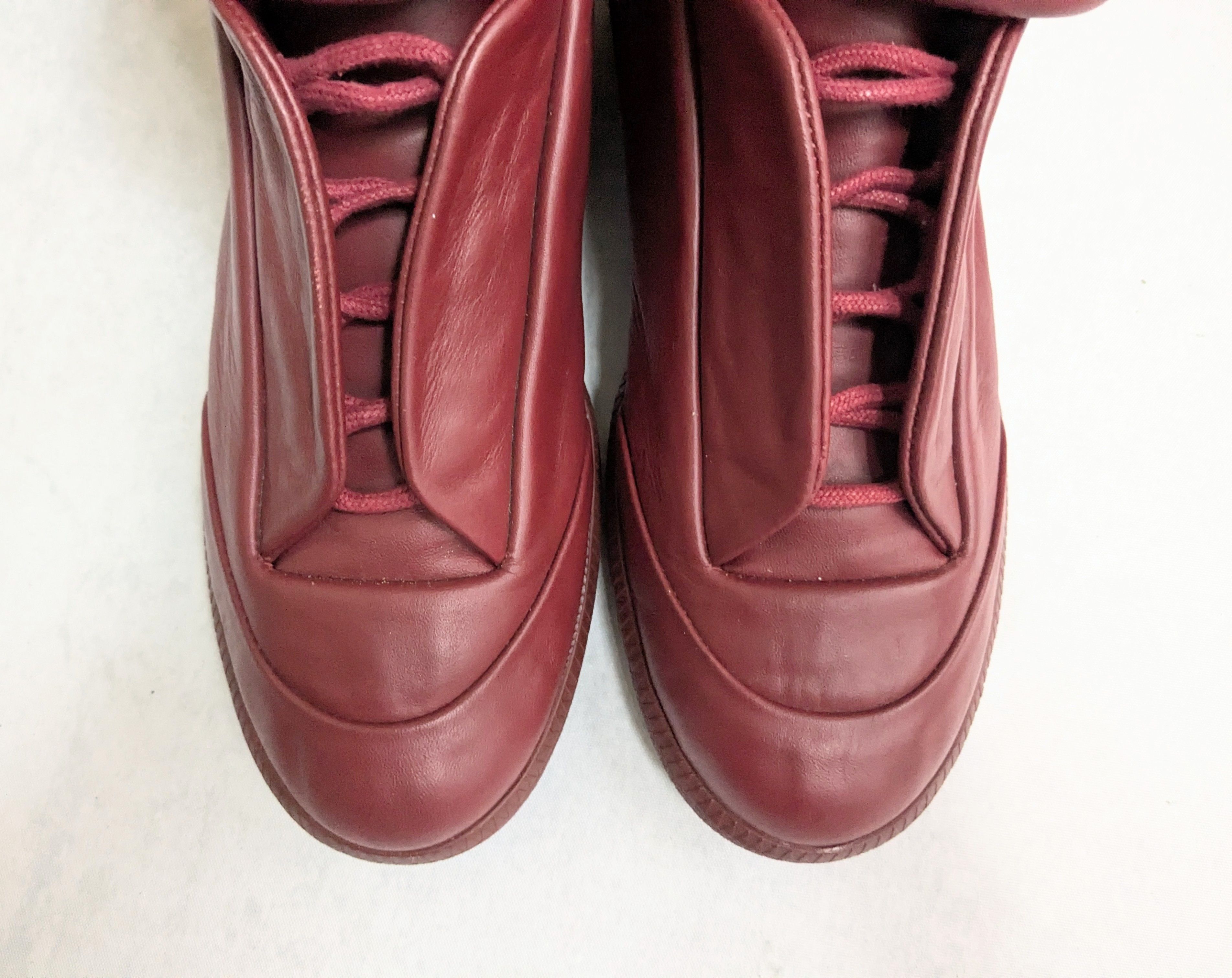 Maison Margiela Maison Margiela Future Burgundy Red 8 41 High Tops Leather Size US 8 / EU 41 - 3 Thumbnail