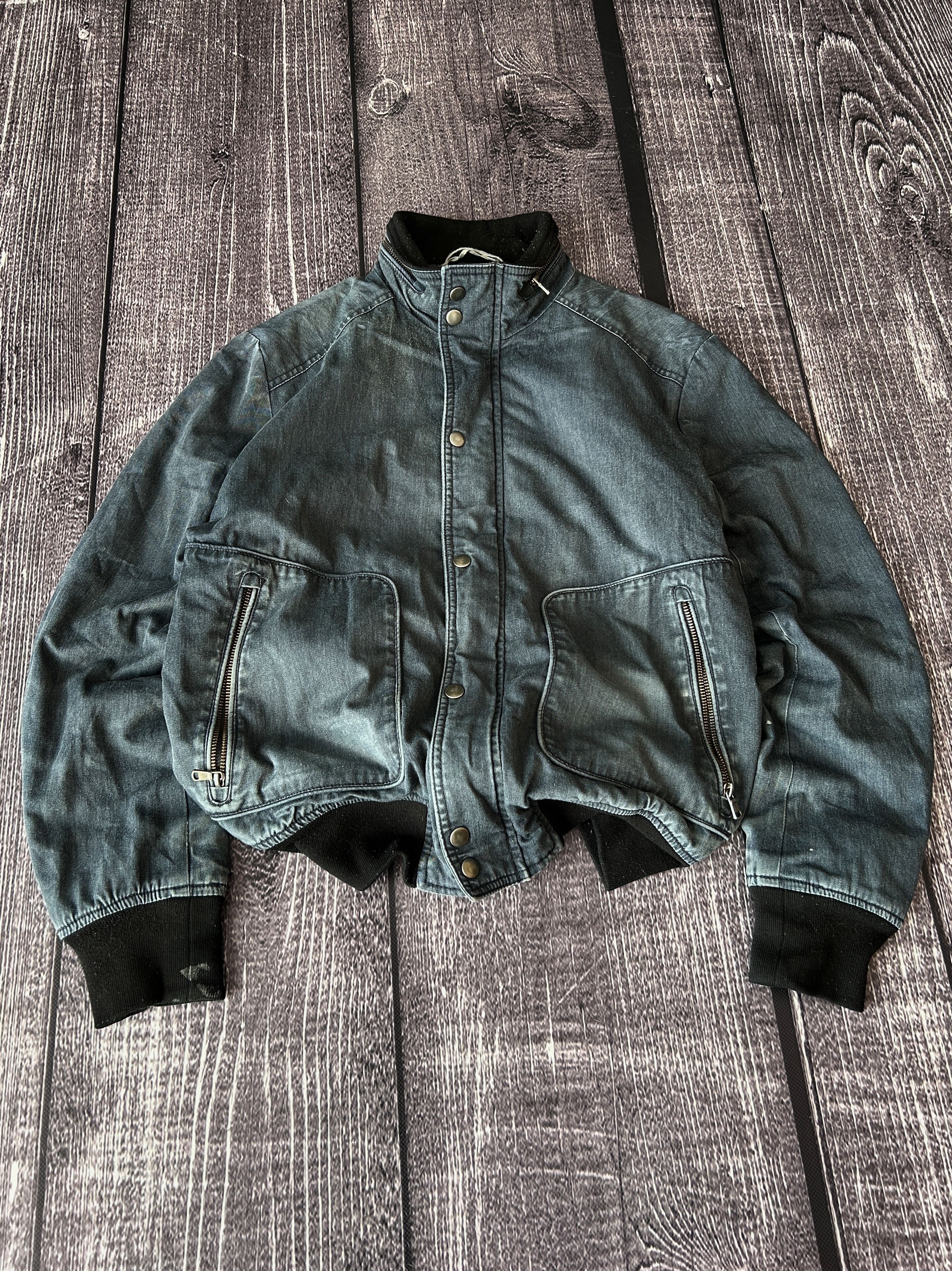 Vintage VTG Avant Garde Rick Owens Style Washed Bomber Jacket 90s Size US M / EU 48-50 / 2 - 1 Thumbnail