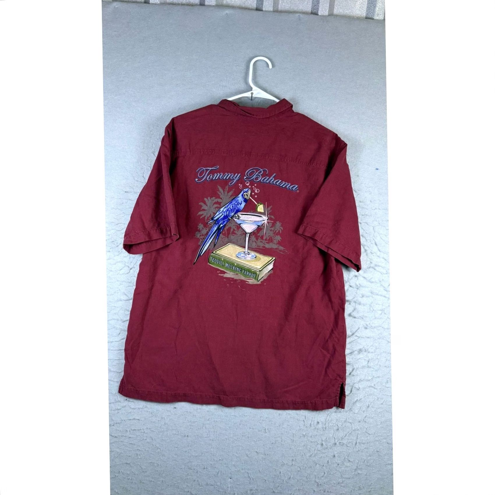 Tommy Bahama Tommy Bahama Red Shirt Mens Medium Tequila Mocking Parrot Silk Size US M / EU 48-50 / 2 - 4 Thumbnail