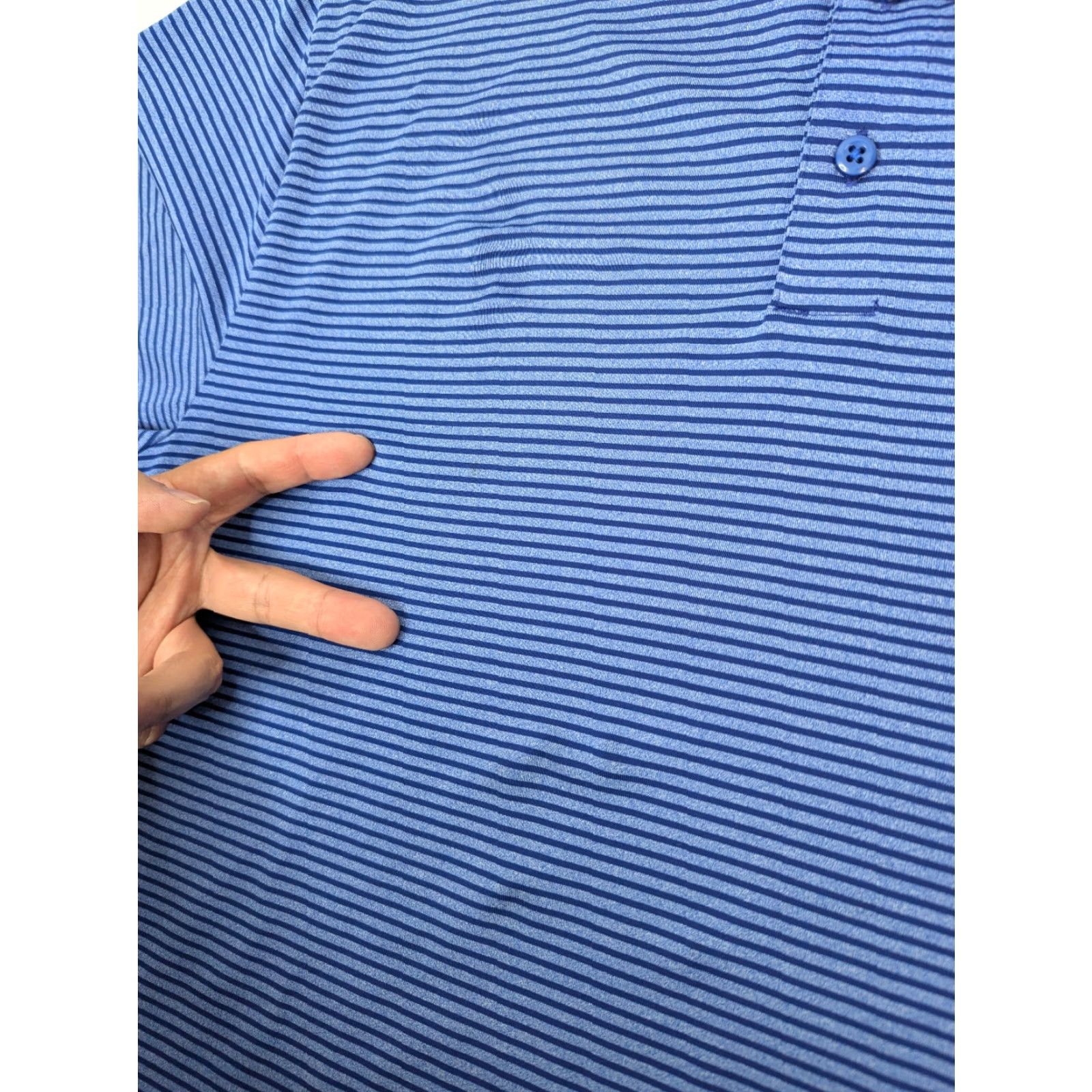 Under Armour Under Armour Men's Polo Shirt S/S HeatGear Loose Fit Striped Blue Golf Performance Moisture Wicking - Adult Regular Size L Size US L / EU 52-54 / 3 - 2 Thumbnail