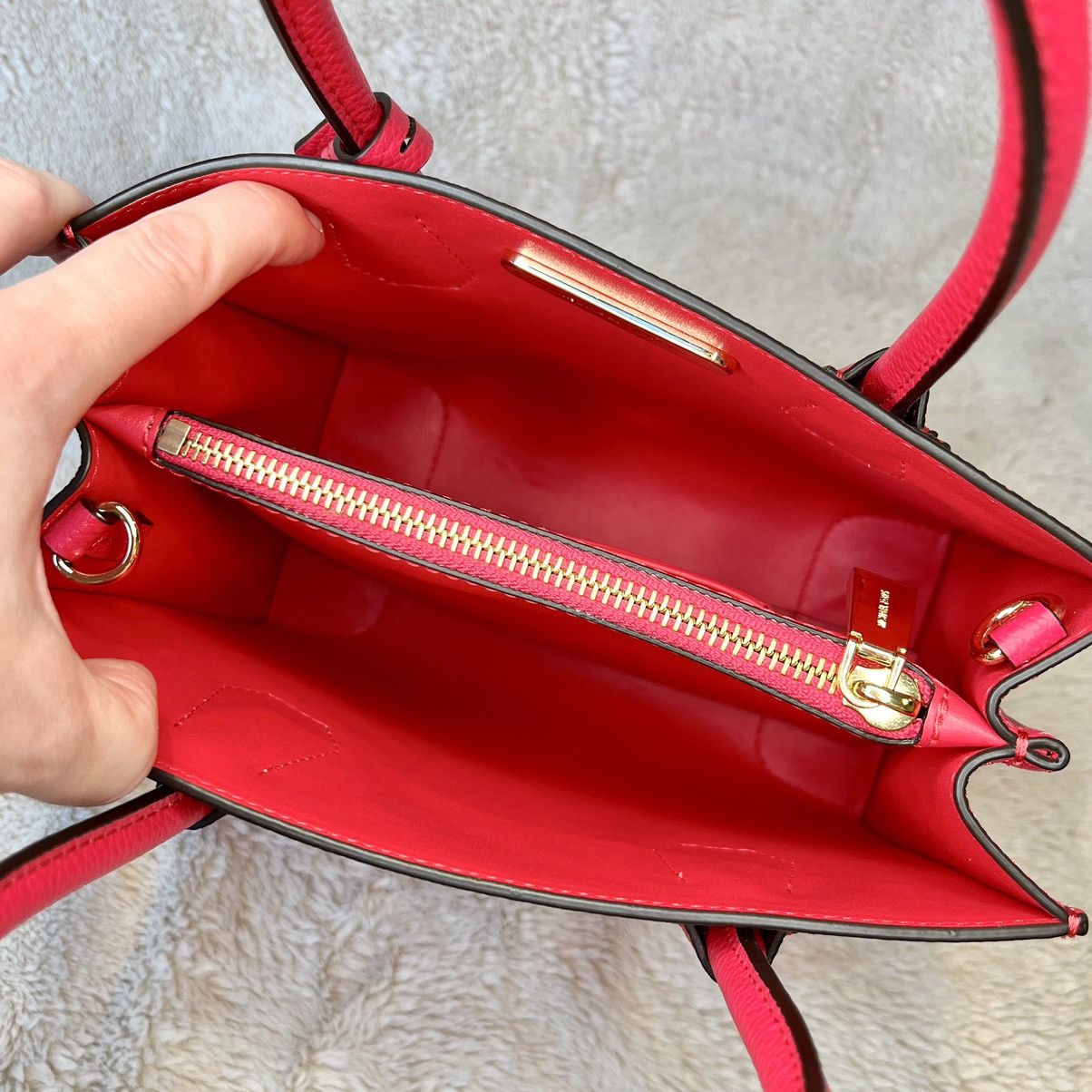 Michael Kors Michael Kors Deep Pink Mercer Embellished Leather 2-Way Bag Size ONE SIZE - 15 Thumbnail