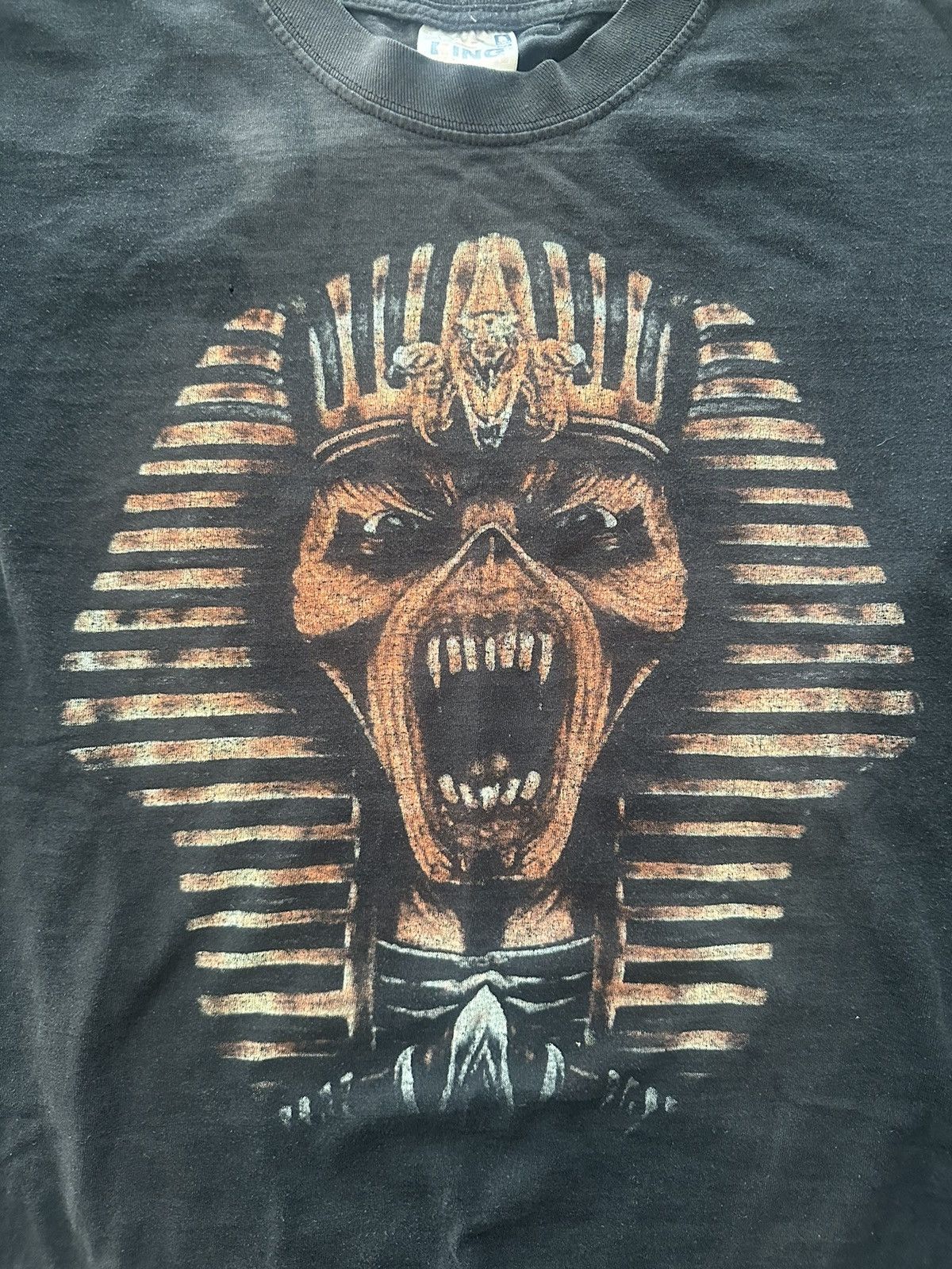 Band Tees × Iron Maiden × Vintage Vintage 90s Iron Maiden Eddie Pharaoh Tee Size US L / EU 52-54 / 3 - 3 Thumbnail
