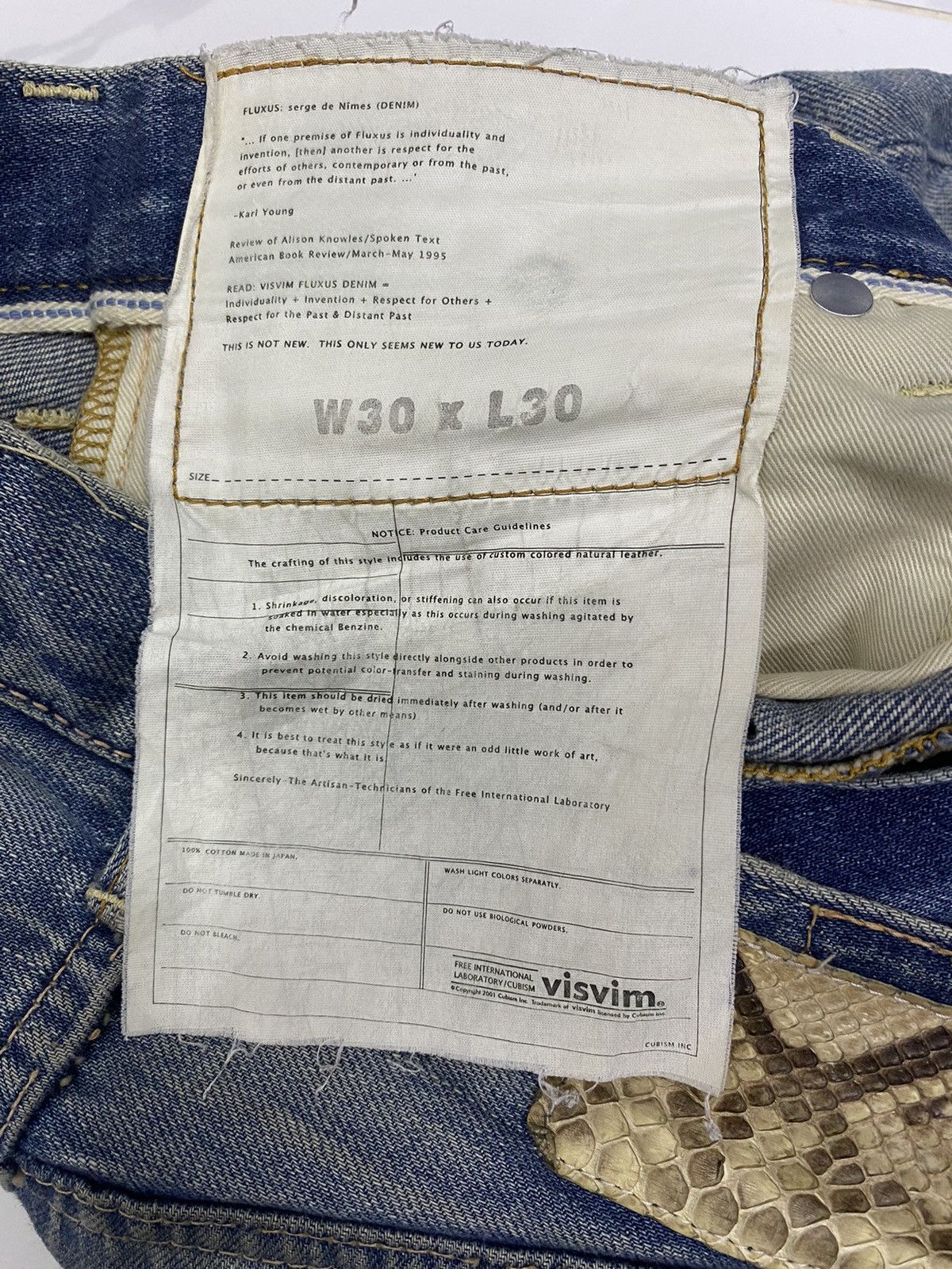Visvim VISVIM 03D3 DAMAGE DISTRESSED DENIM JEANS Size US 31 - 8 Thumbnail