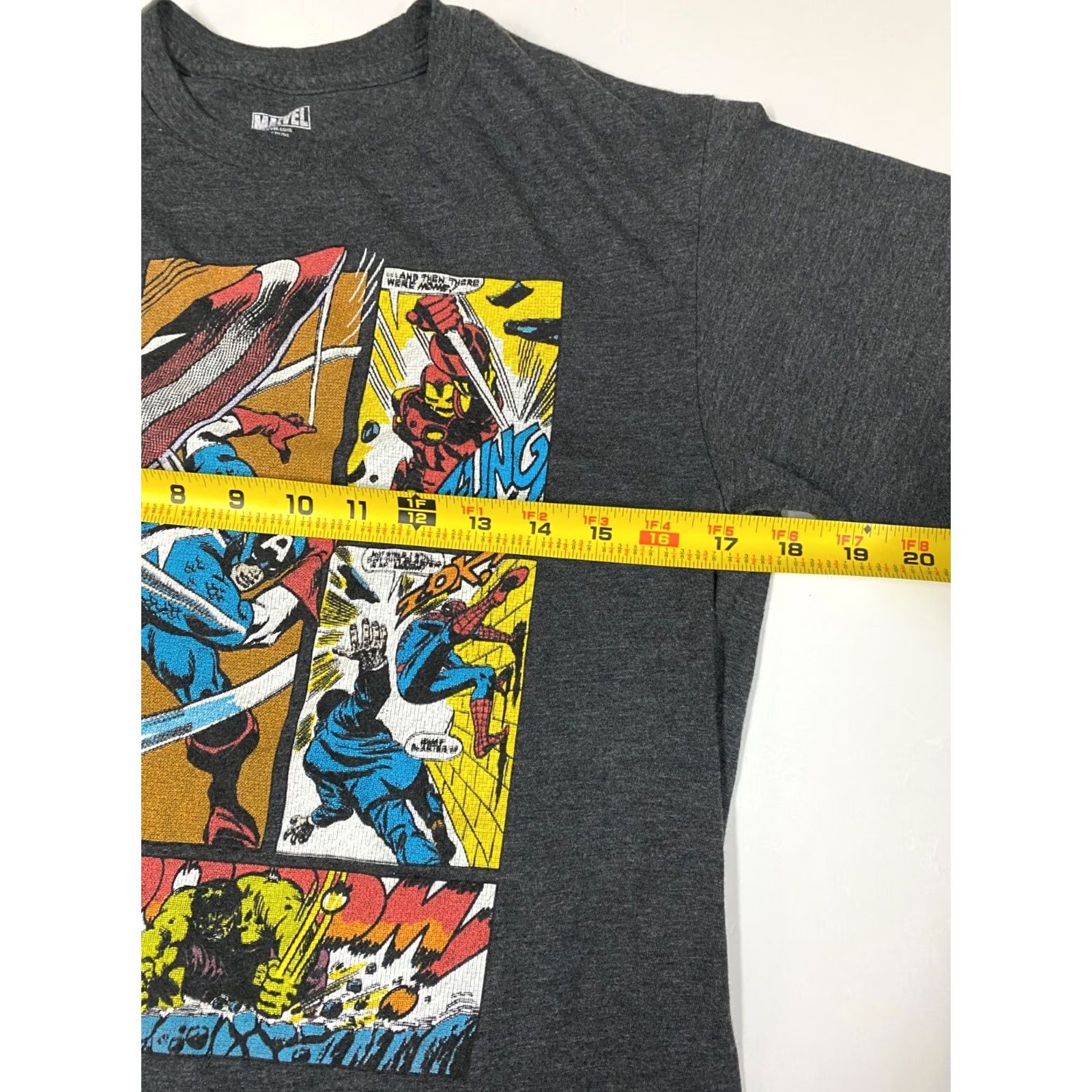 Vintage VINTAGE Marvel Mens Shirt Small gray comic captain america iron man T-Shirt Short Sleeve Crew Neck Cotton Logo Hooded Men S Gray Comics Hip Hop Theme Size US S / EU 44-46 / 1 - 6 Thumbnail