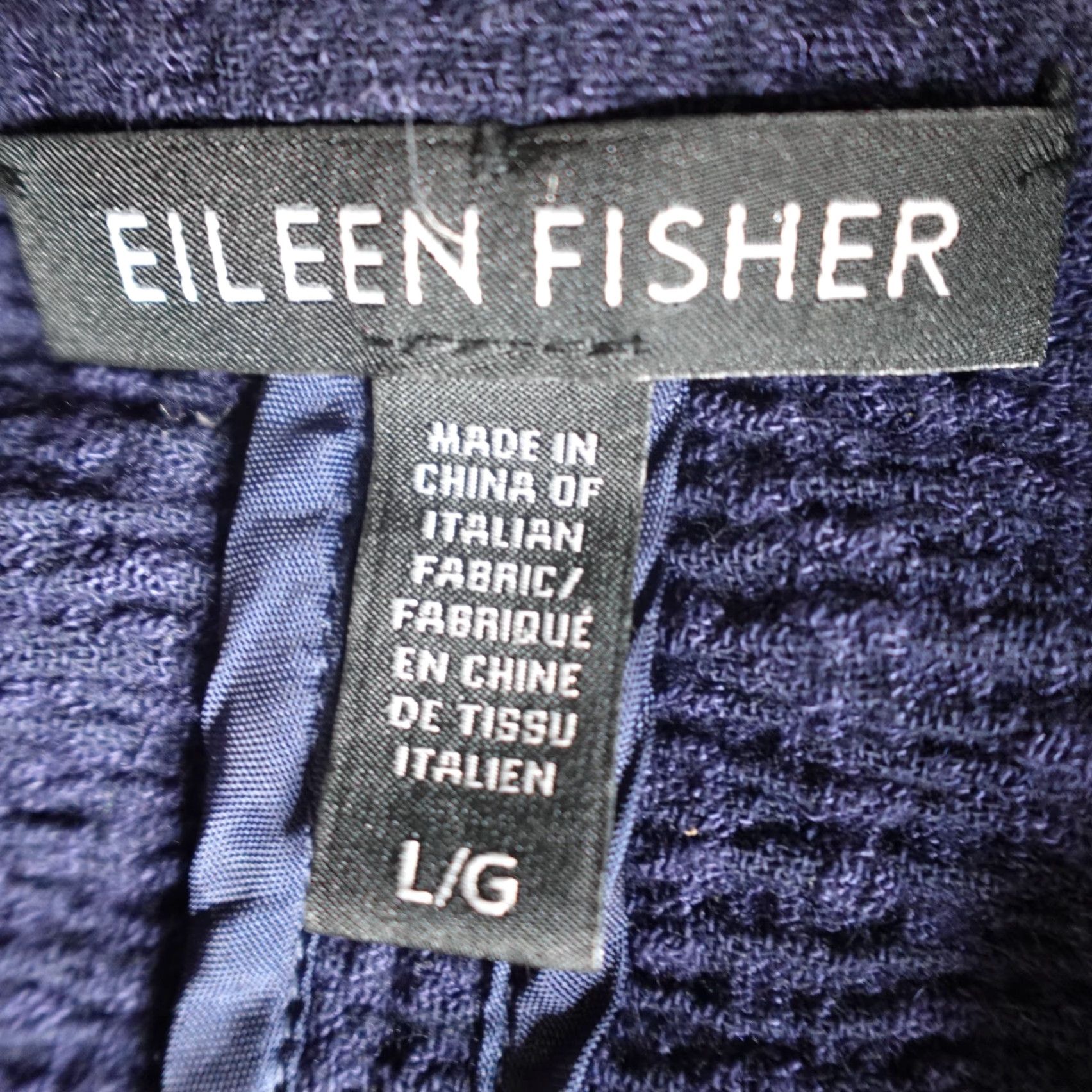 Eileen Fisher Eileen Fisher Jacket Womens Large Blue Jacquard Hidden Placket Band Collar Size L / US 10 / IT 46 - 6 Thumbnail