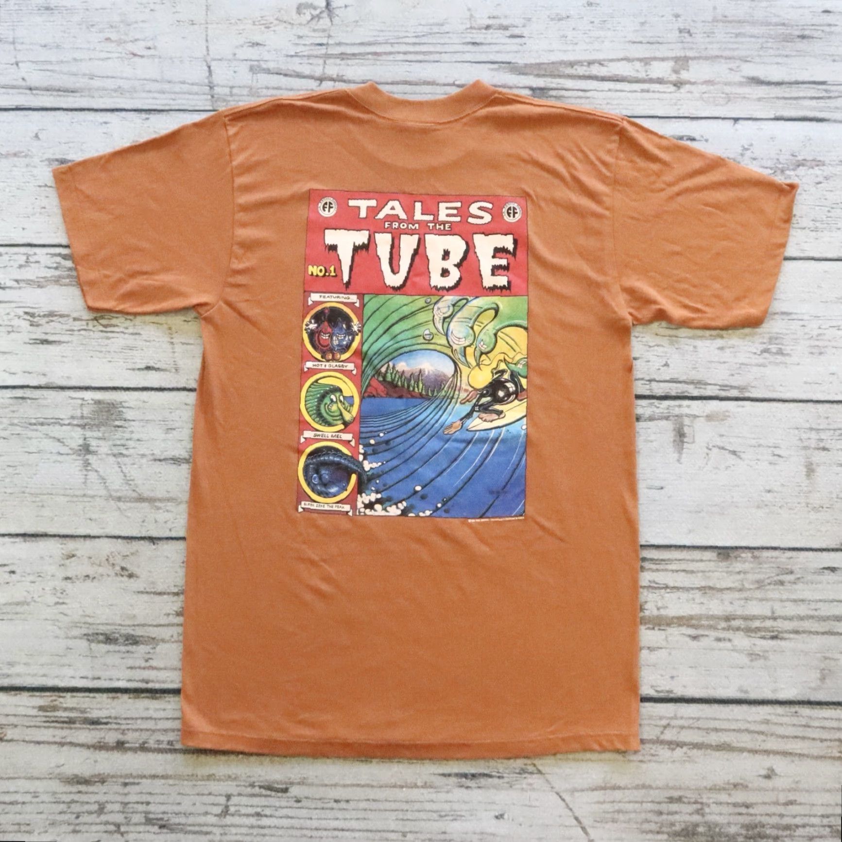 Griffin VINTAGE Rick Griffin Tales From The Tube Tshirt Shirt Mens L Brown 90s T-Shirt Size US L / EU 52-54 / 3 - 2 Thumbnail
