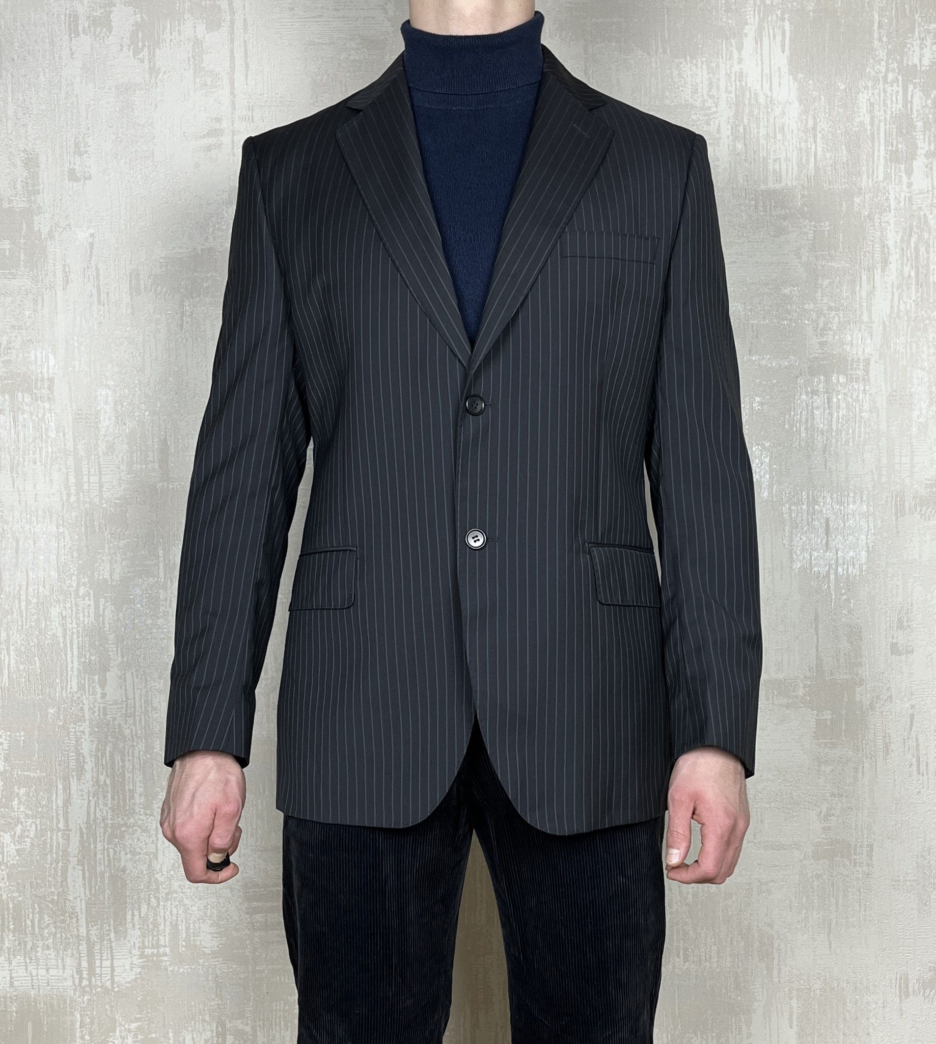 Paoloni Paoloni Extra-fine Virgin Wool Striped Blazer Size 54 Size US L / EU 52-54 / 3 - 1 Thumbnail