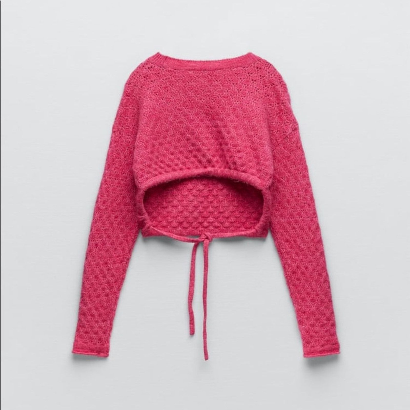 Zara ZARA BLOGGER FAVORITE OPEN BACK KNIT SWEATER Size L / US 10 / IT 46 - 13 Thumbnail