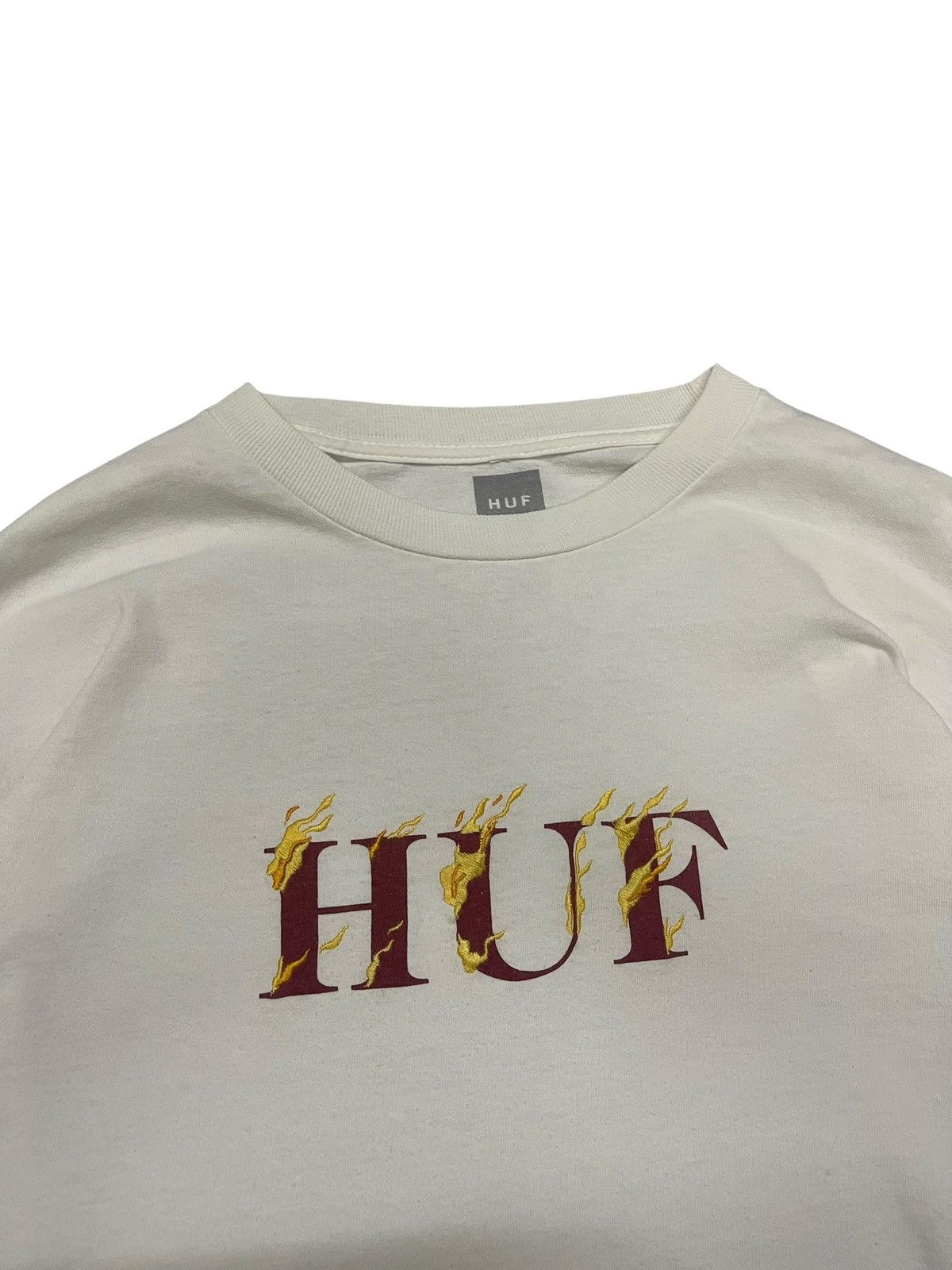 Huf HUF Worldwide Embroidered Flame Centre Logo Longsleeve Tee Size US M / EU 48-50 / 2 - 2 Thumbnail