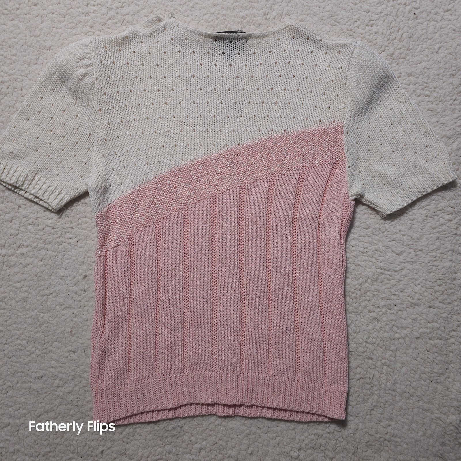 Other Dalton Studio Vintage Pink White Pointelle Knit Sweater M Size M / US 6-8 / IT 42-44 - 9 Thumbnail