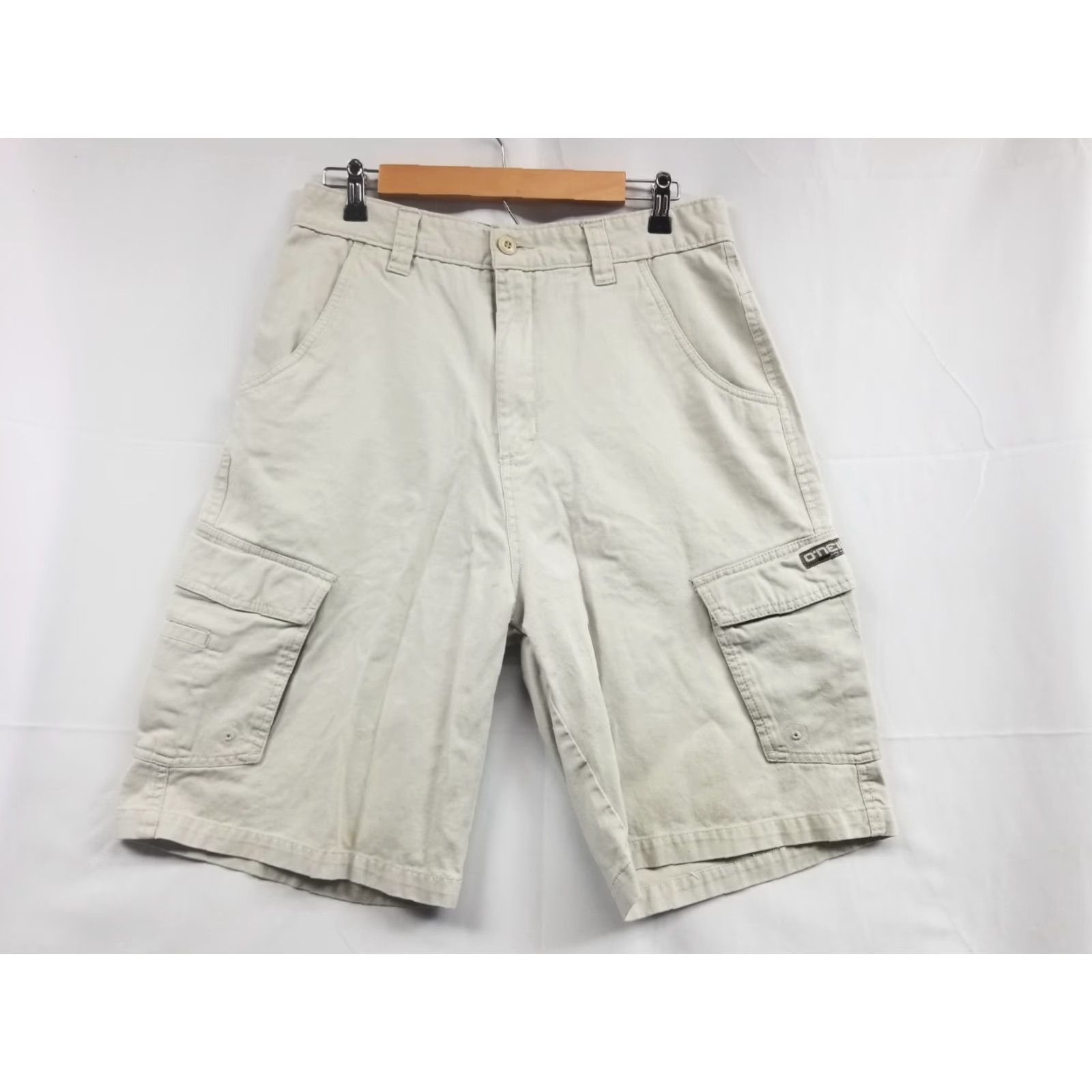 O'Neill VINTAGE O'Neill Cargo Shorts Mens 31 Tan 90s Pockets Classic Knit Polyester See Pics Size US 31 - 2 Thumbnail