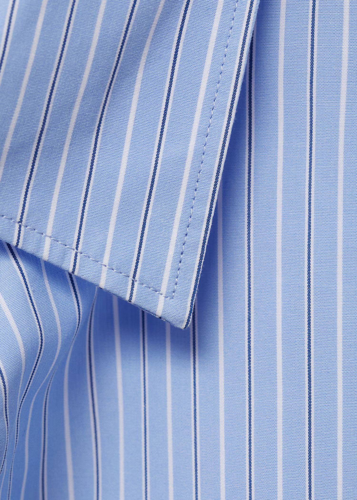Mango Mango Striped Oxford Boxy Button Shirt 100% Cotton Sz S-M Size US M / EU 48-50 / 2 - 9 Thumbnail