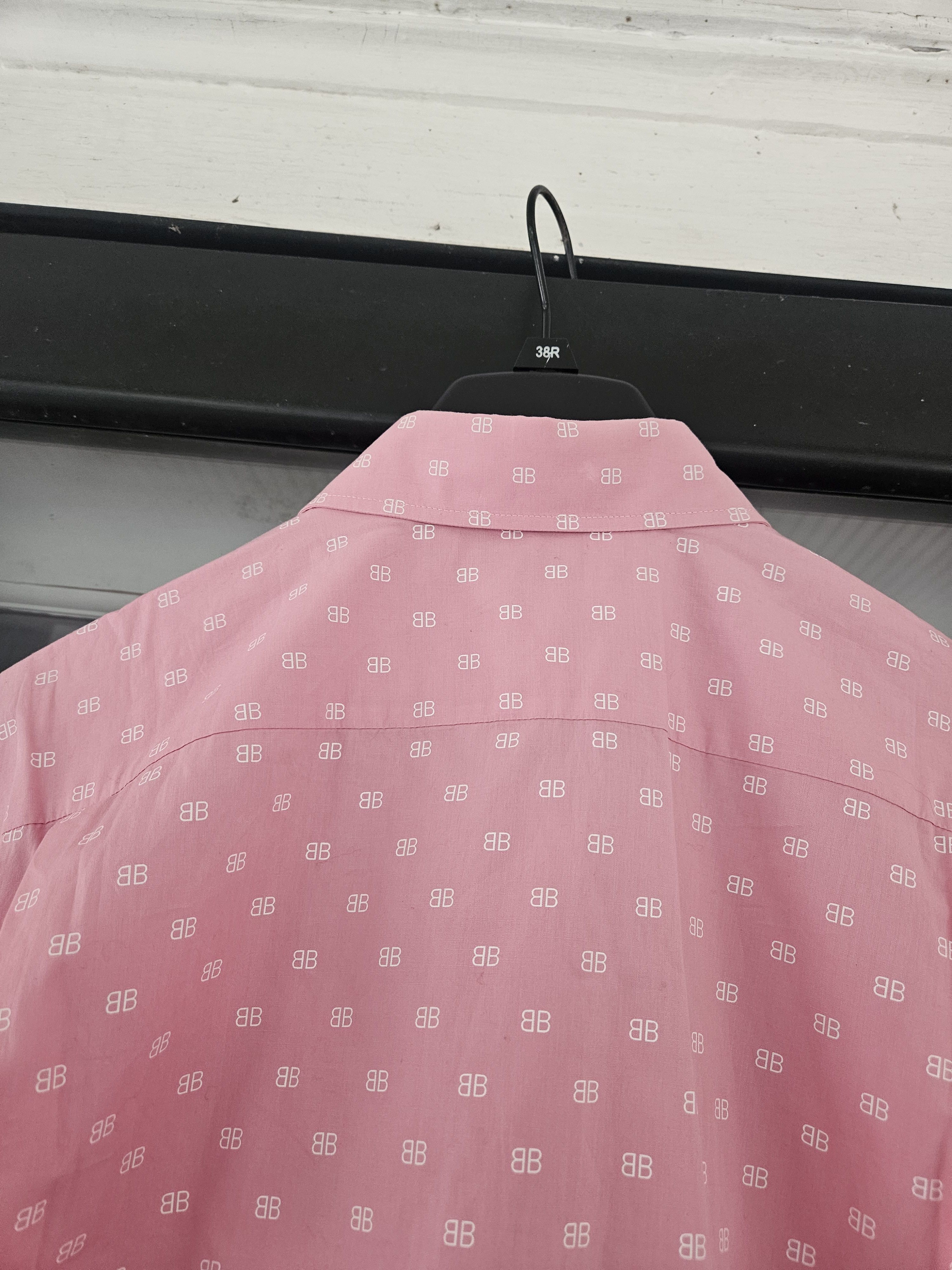 Balenciaga Balenciaga BB Monogram Pink Oversized Button Up Shirt Size US XS / EU 42 / 0 - 6 Thumbnail