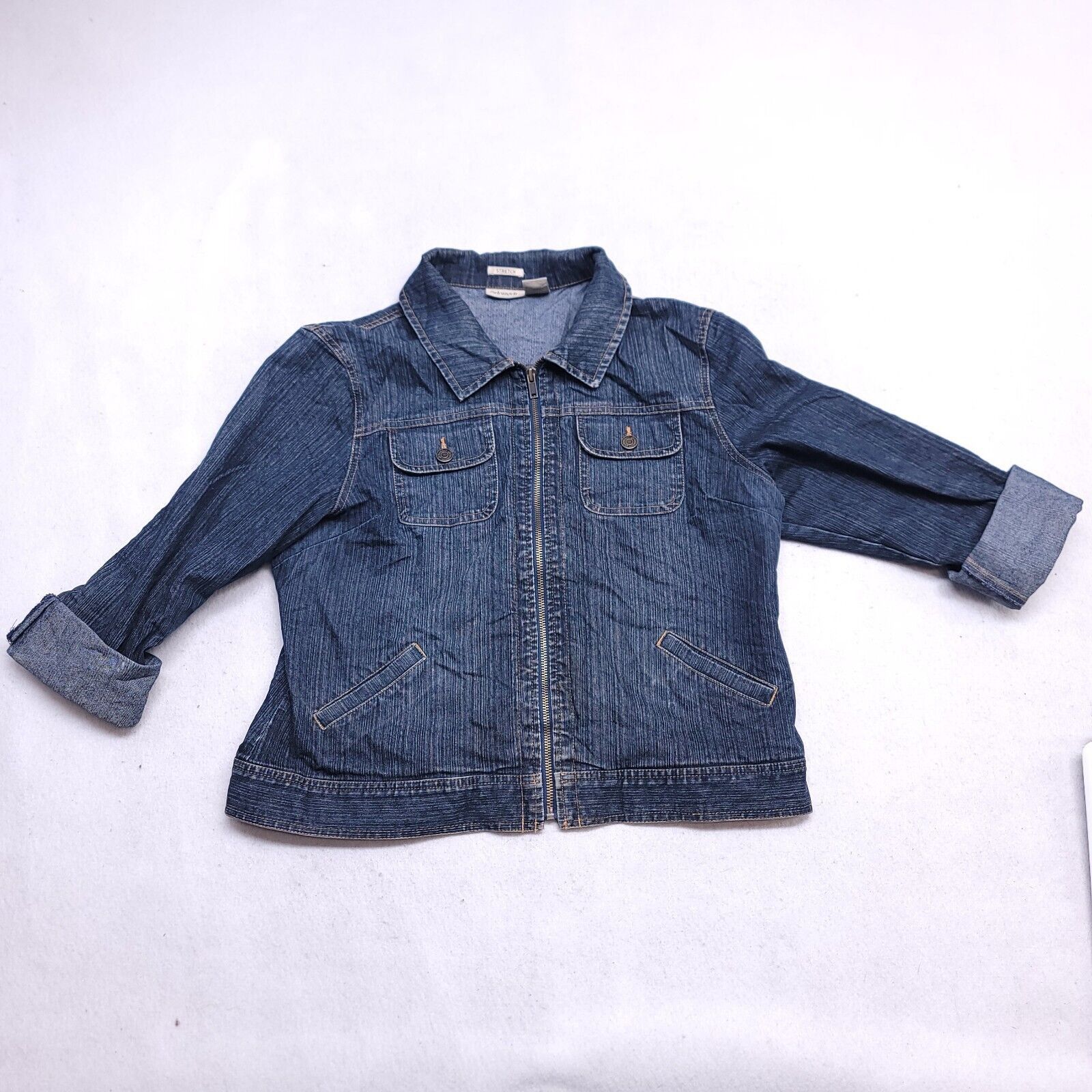 St. Johns Bay St Johns Bay Casual Zip Up Denim Jacket Womens Size L Blue Size L / US 10 / IT 46 - 2 Thumbnail