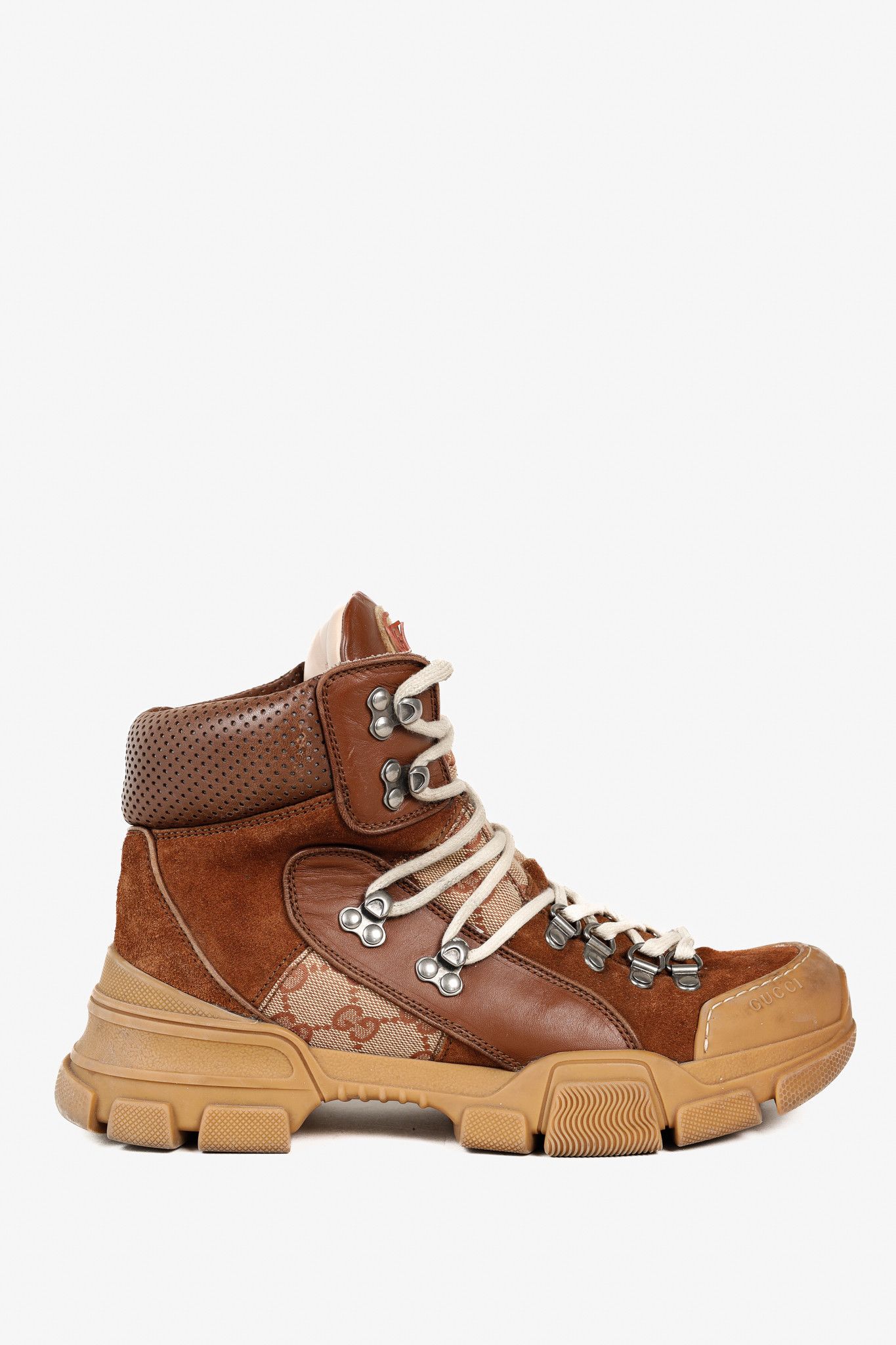 Gucci Flashtrek Monogram & Suede Hiking Sneakers