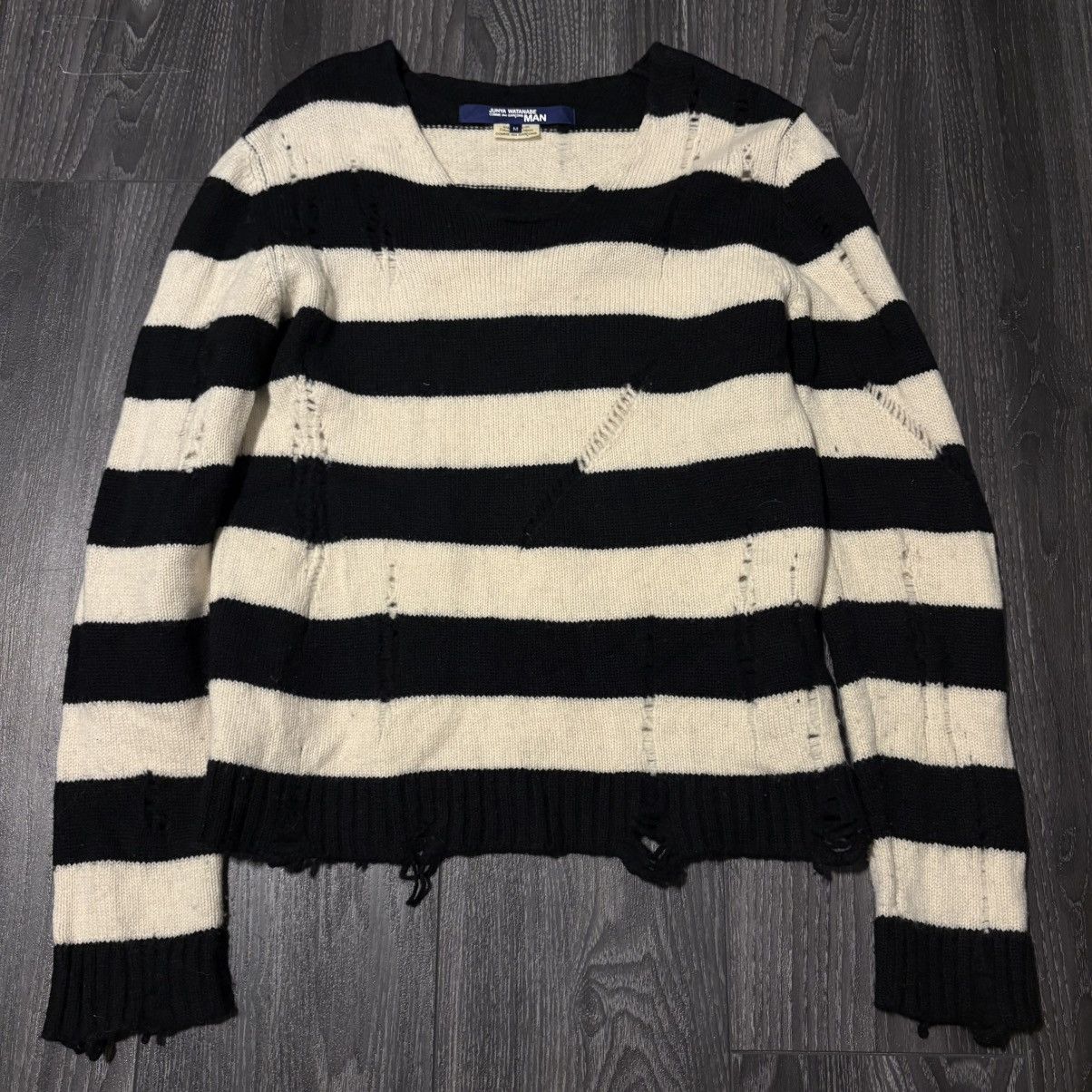Junya Watanabe 2014 distressed striped knit Size US M / EU 48-50 / 2 - 1 Thumbnail