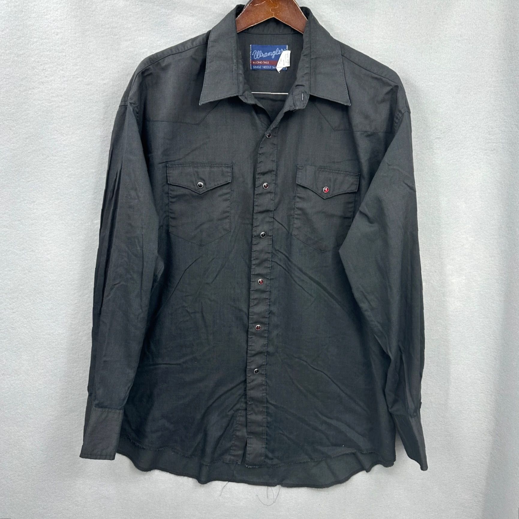 Wrangler VINTAGE Wrangler Shirt Men 18 35 Pearl Snap Long Tails Western Rodeo Cowboy Size US XXL / EU 58 / 5 - 2 Thumbnail