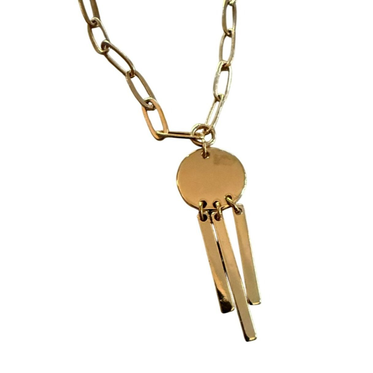 Other Gold-Tone Chain Necklace With Circular Pendant & Dangling Ba Size ONE SIZE - 2 Thumbnail