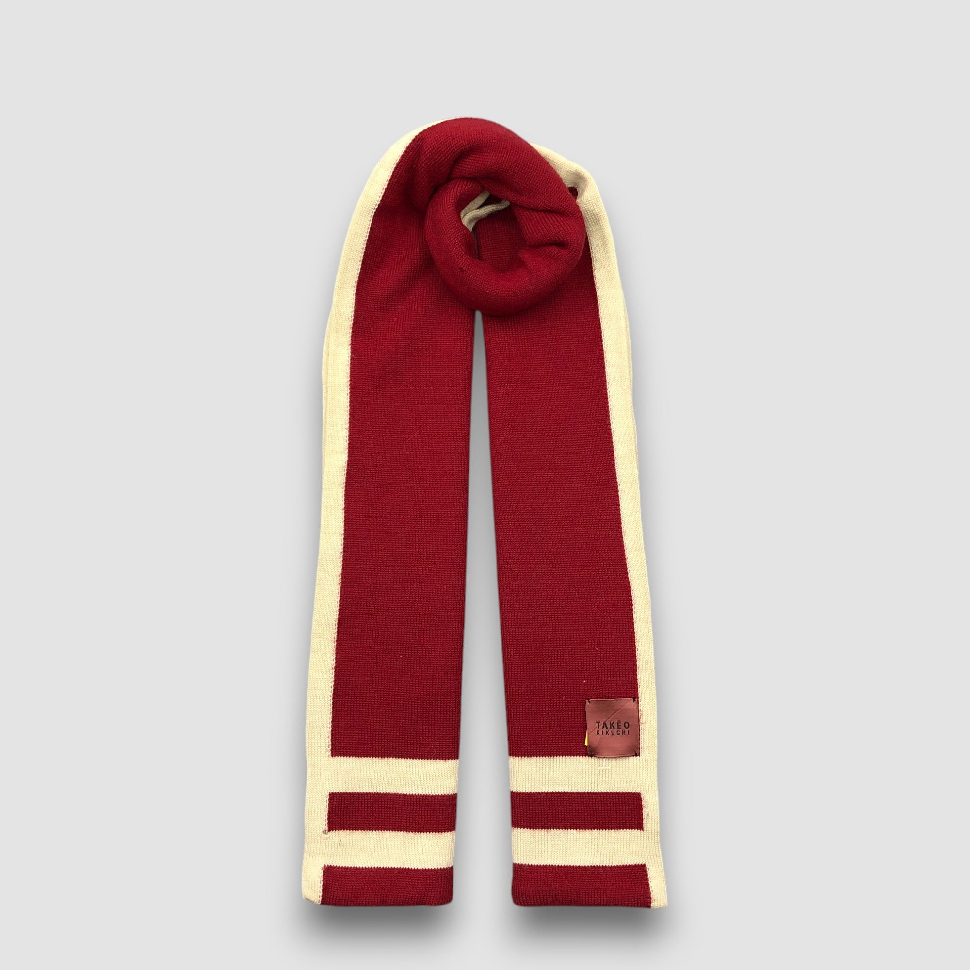 Takeo Kikuchi Vintage Takeo Kikuchi Scarf Muffler Wool Ribbed Knit Scarves Size ONE SIZE - 1 Thumbnail