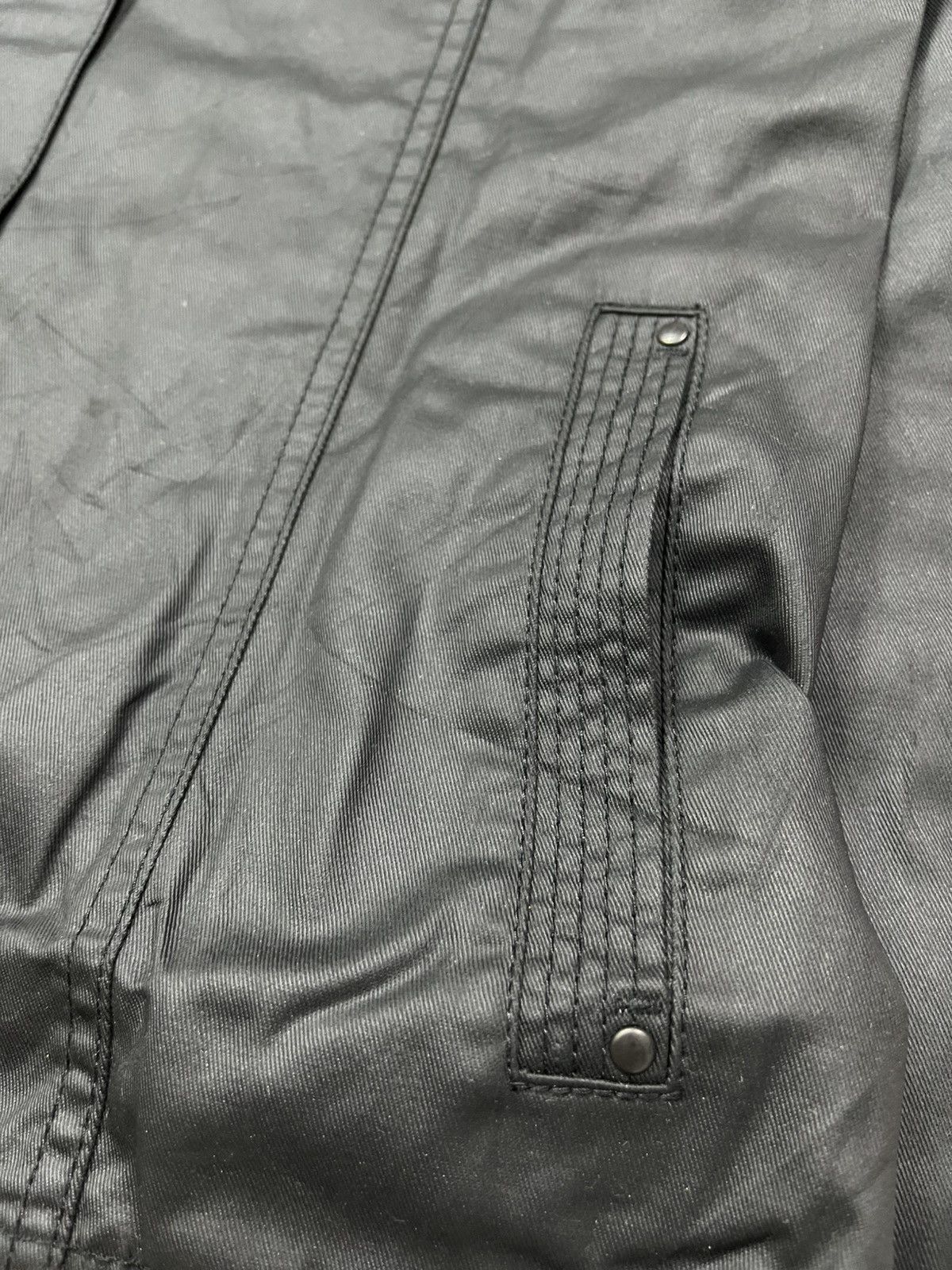 Japanese Brand 2000s Coated Cloth waxed black vkei moto jacket Size US M / EU 48-50 / 2 - 7 Thumbnail