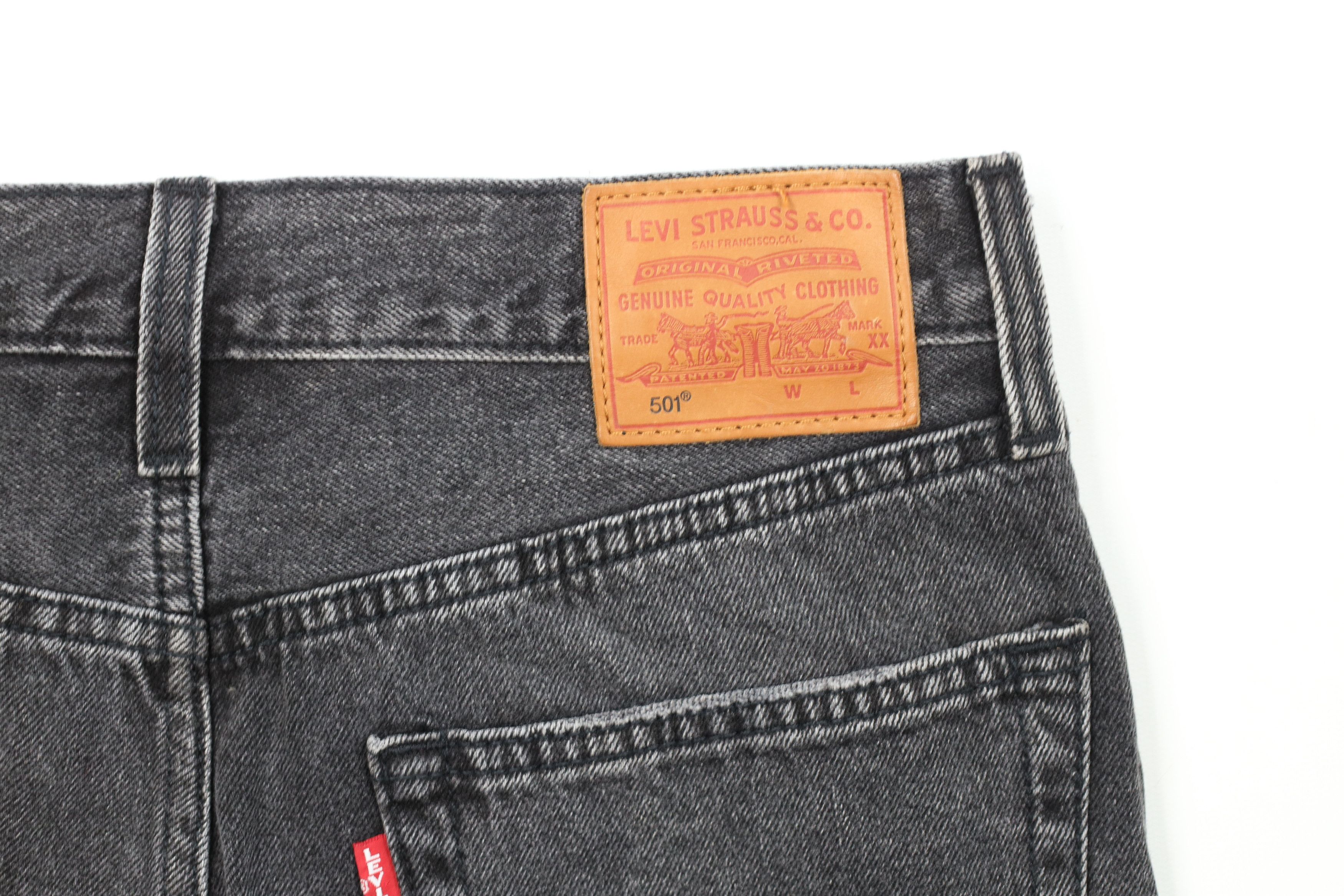 Levi's Vintage Y2K Levis 501xx Fly Cut Off Denim Jean Shorts Black Size 28" / US 6 / IT 42 - 13 Thumbnail