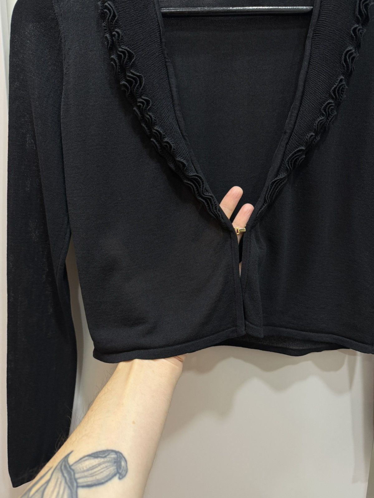 Gucci GUCCI by Tom Ford FW2000 Sheer Silk Hook Cropped Cardigan XS Size XS / US 0-2 / IT 36-38 - 13 Thumbnail