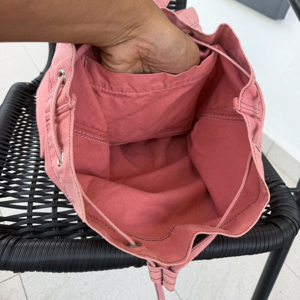 Hysteric Glamour Hysteric Pink Canvas Drawstring Backpack Y2K Archive Bag Size ONE SIZE - 15 Thumbnail