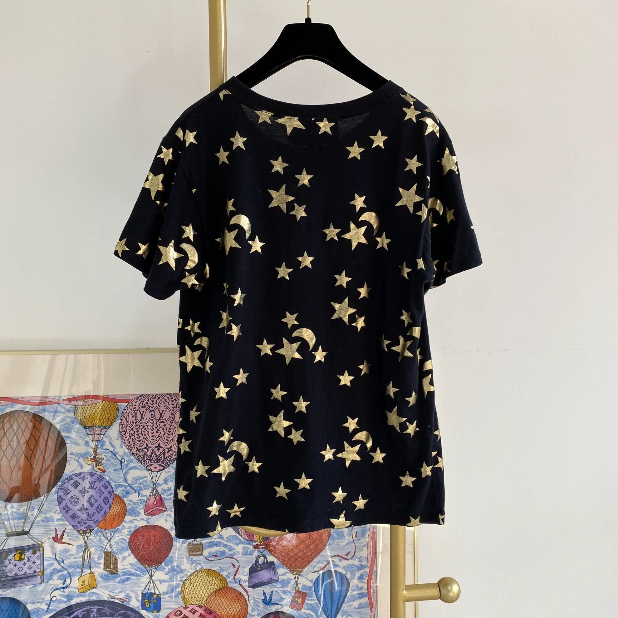 Gucci Gucci GG Logo Star Moon Black Tee XXS Size US XXS / EU 40 - 2 Thumbnail