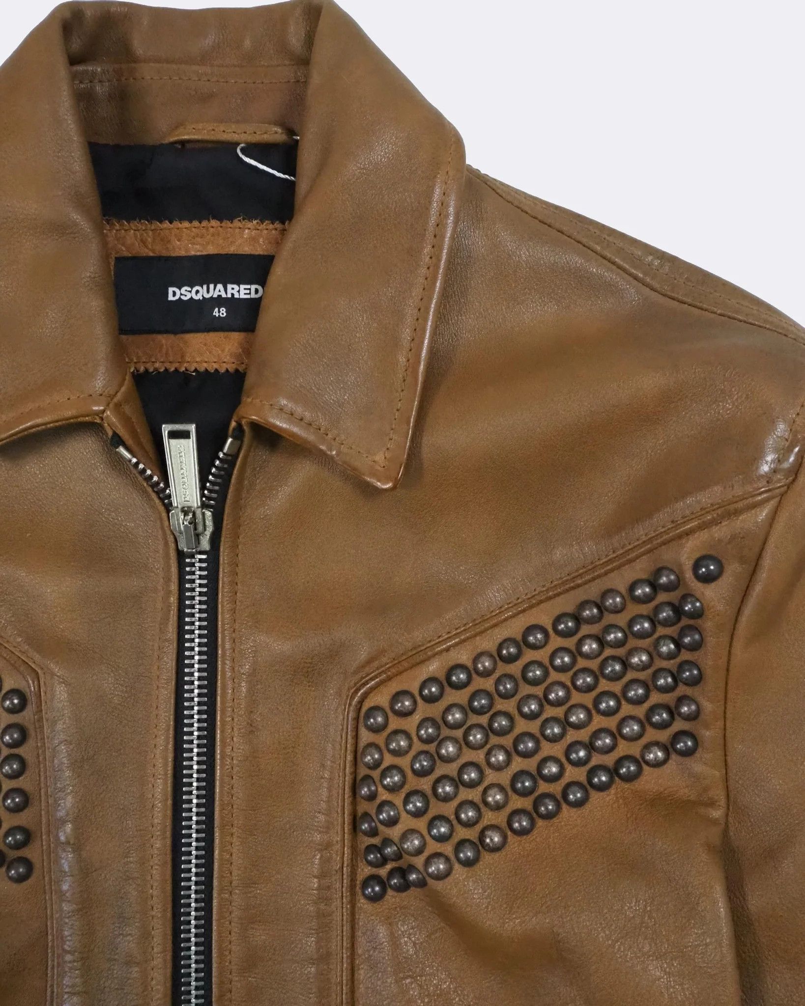 Dsquared2 Men's Dsquared2 Studded Calfskin Leather Jacket $2350 Size US M / EU 48-50 / 2 - 13 Thumbnail