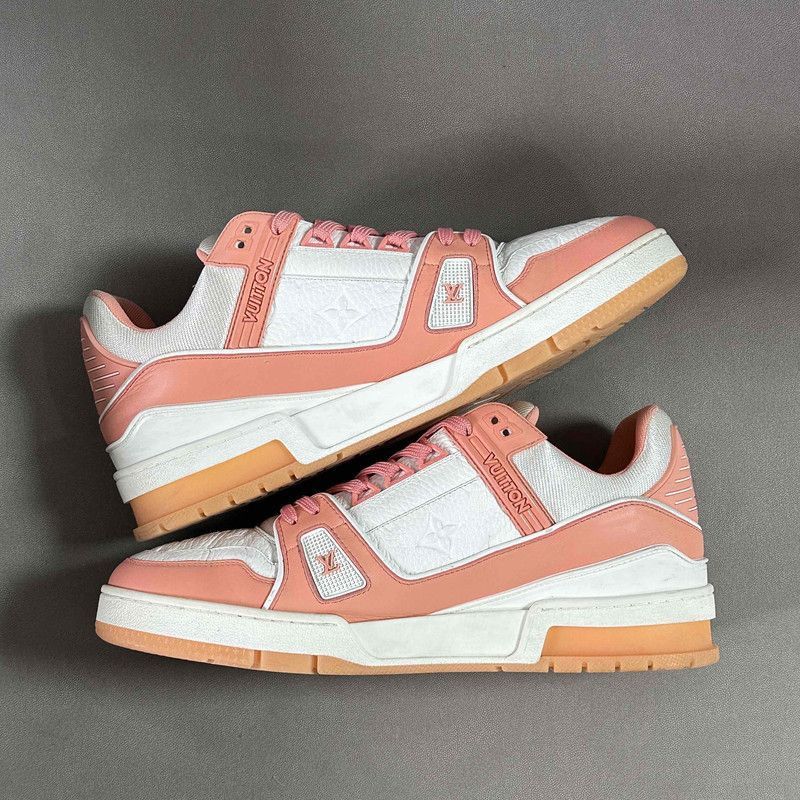 Louis Vuitton Louis Vuitton Trainer Leather Sneakers in Peach -2508 Size US 8 / EU 41 - 7 Thumbnail