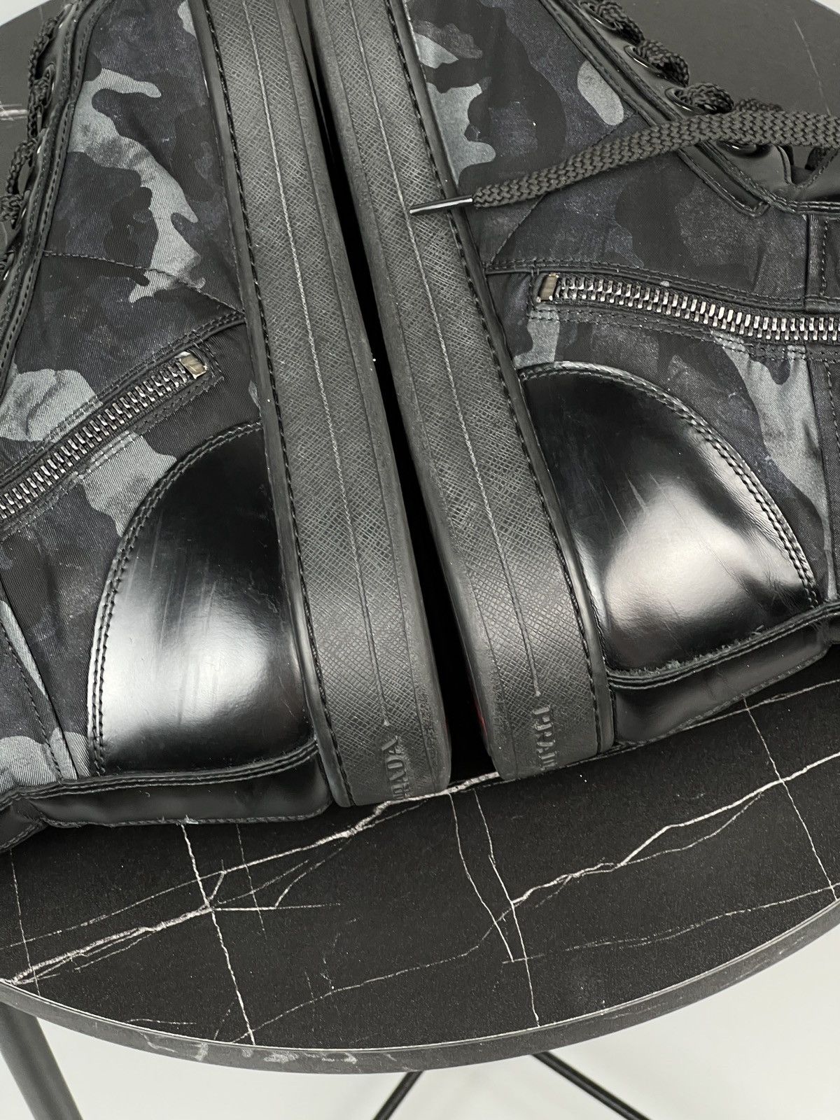 Prada Vintage Prada Red Tab Hi Top Camo Sneakers Size US 12 / EU 45 - 15 Thumbnail