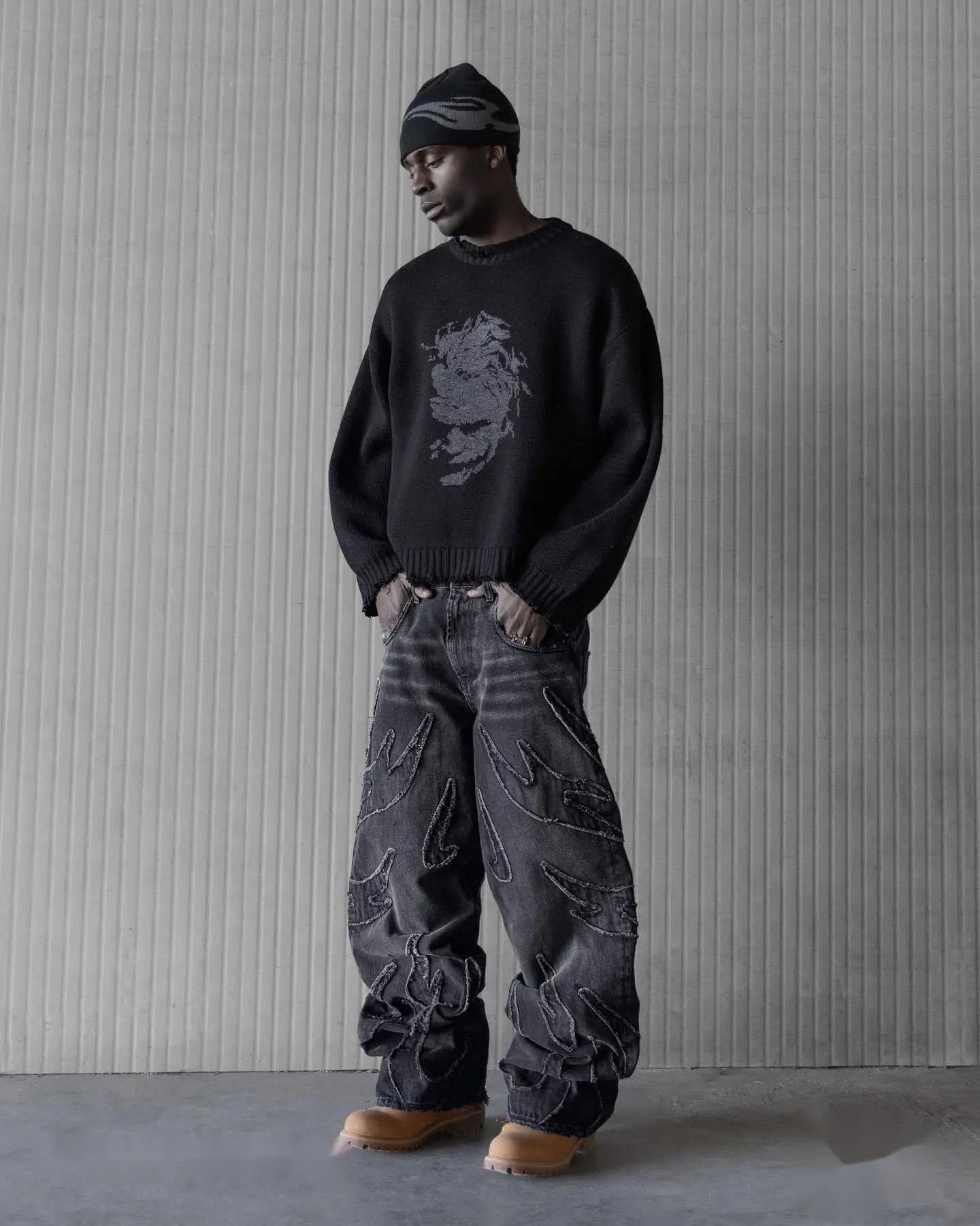 Jean × Vintage Retro Black Baggy Jeans Size US 33 - 5 Thumbnail