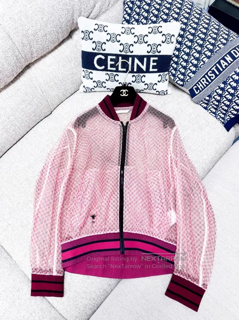 Dior Dior Pink polka dot organza jacket Size XXS / US 00 / IT 34 - 1 Thumbnail