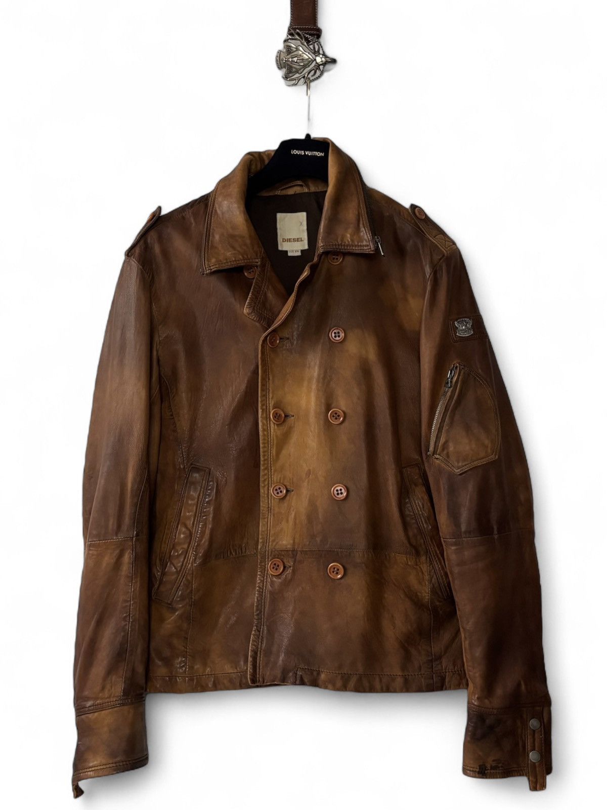 Diesel Vintage Diesel Leather Jacket Size US XXL / EU 58 / 5 - 1 Thumbnail