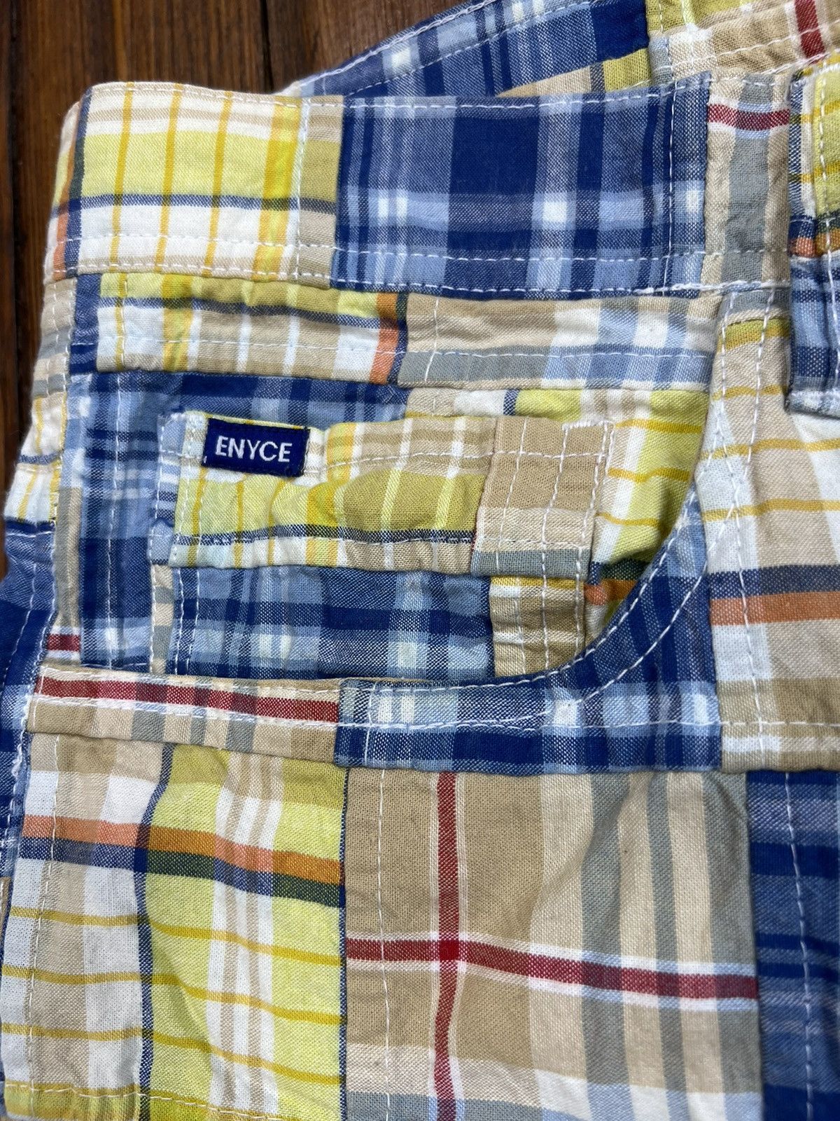 Enyce × Vintage Y2K Enyce Patchwork Plaid Shorts Size US 38 / EU 54 - 3 Thumbnail
