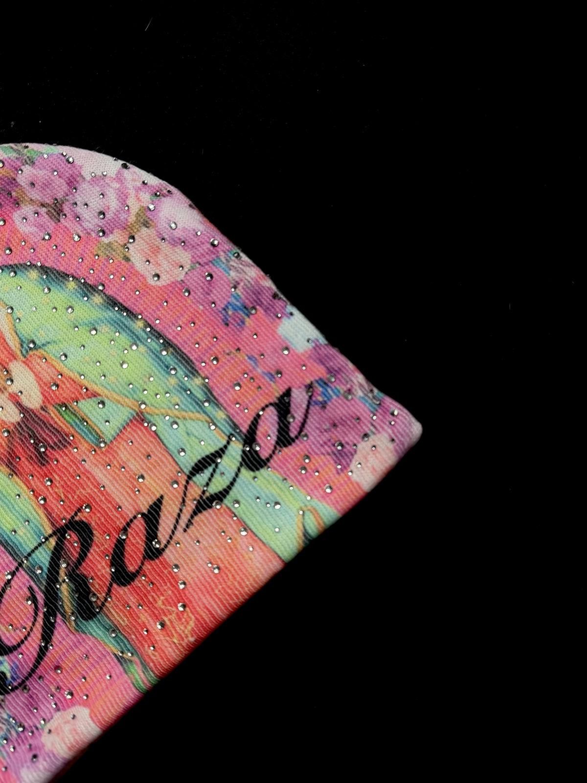 Japanese Brand La Raza Our Lady of Guadalupe No Cuff Knit Pink Beanie Hat Size ONE SIZE - 2 Thumbnail