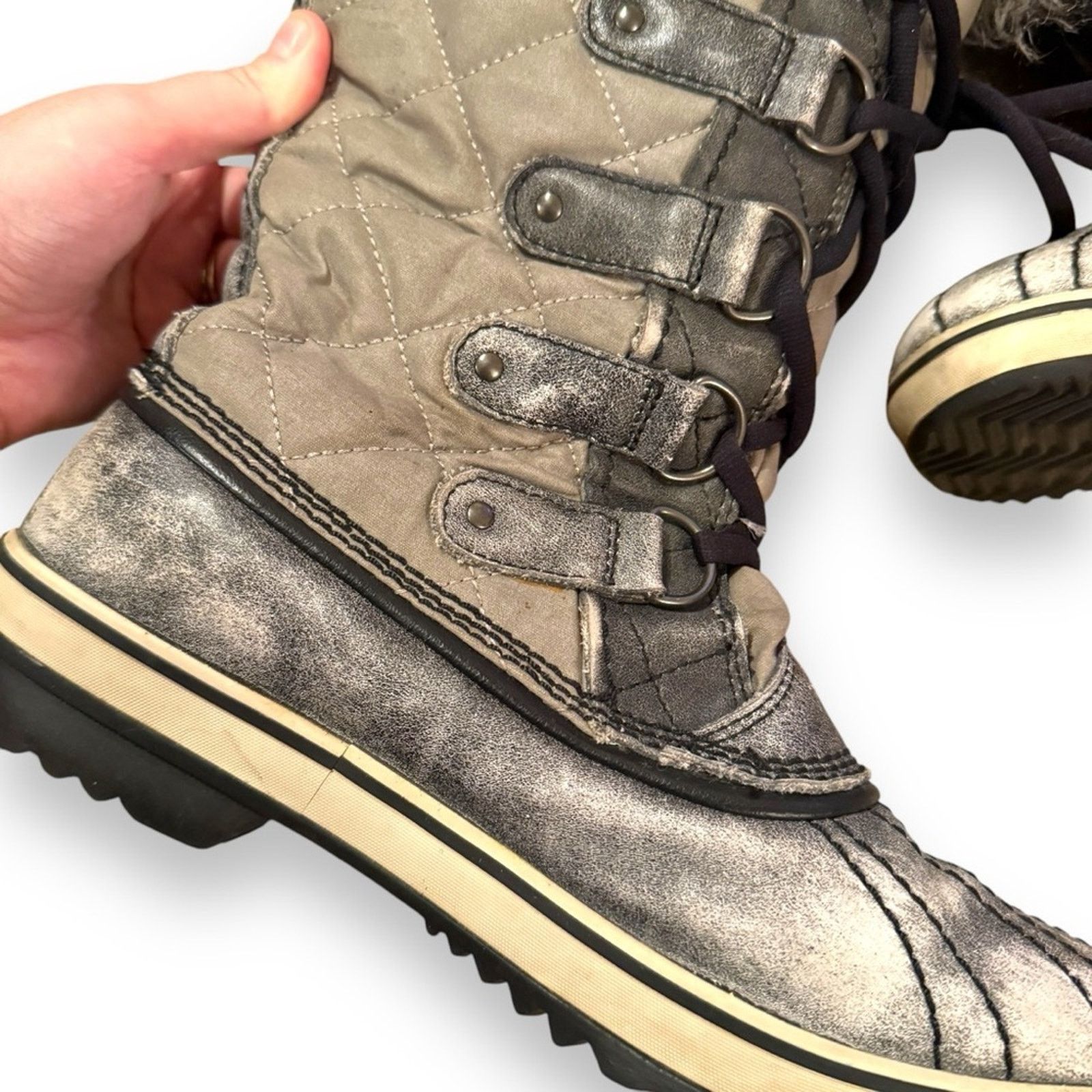 SOREL Sorel Tofino Tall Gray Waterproof Lace Up Snow Boots Sz 7.5 Size US 7.5 / IT 37.5 - 7 Thumbnail