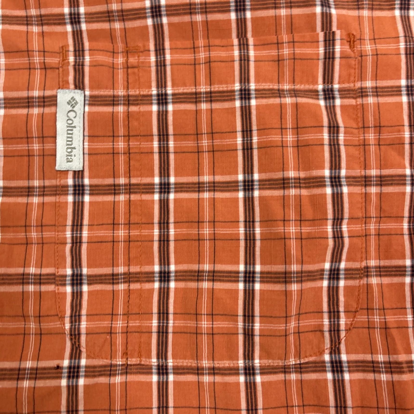 Vintage Columbia Shirt Mens Large Orange Brown Blend Plaid Short Sleeve Button-Up Size US L / EU 52-54 / 3 - 2 Thumbnail
