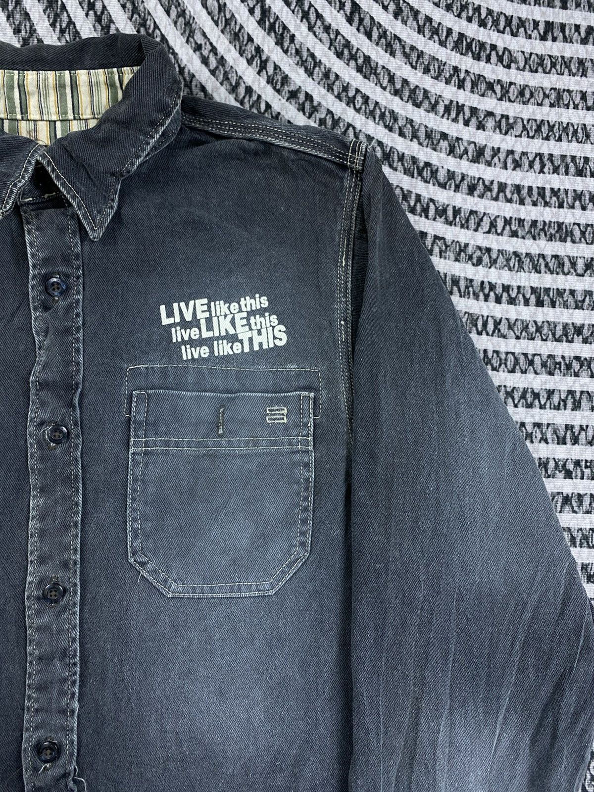 Japanese Brand Vintage Town & Country Washed Grey Button Up Shirt Size US M / EU 48-50 / 2 - 8 Thumbnail