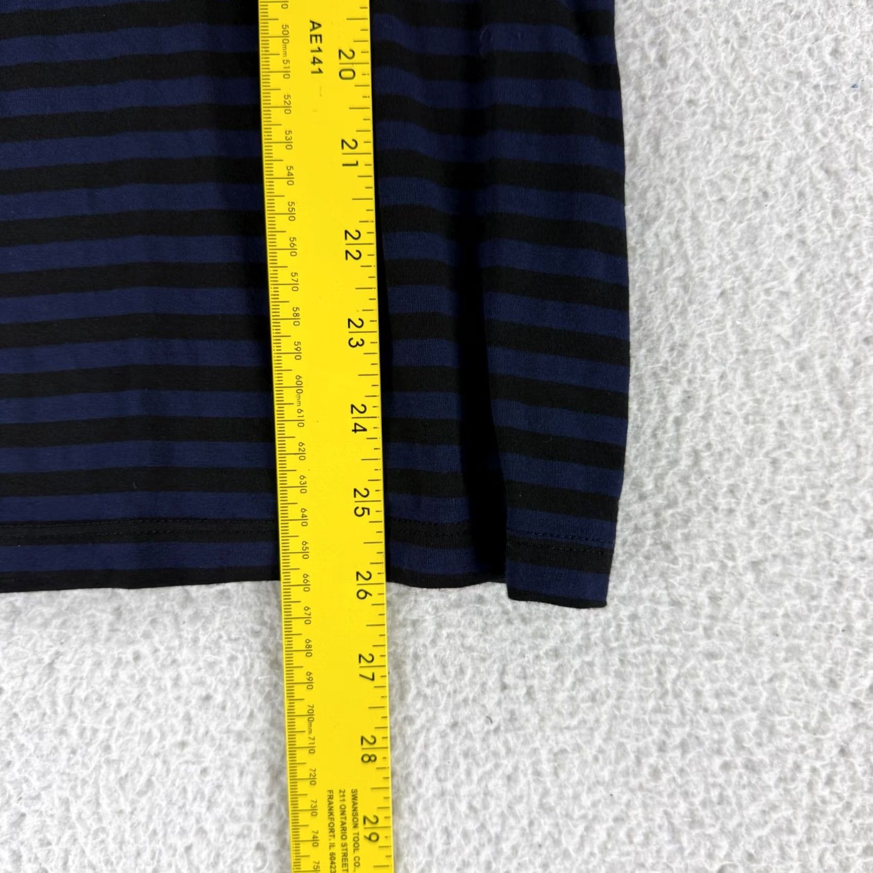 L'AGENCE L'Agence Aja Turtleneck Shirt Womens Small Blue Black Striped 3/4 Sleeve Casual Size S / US 4 / IT 40 - 6 Thumbnail