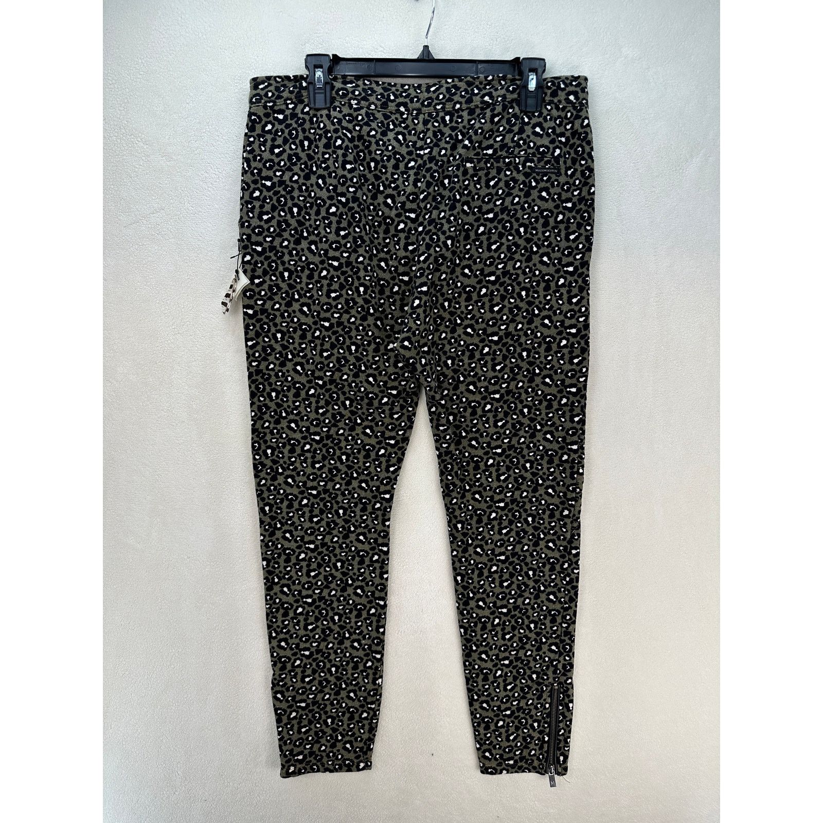 Scotch & Soda SCOTCH & SODA WOMEN'S SIZE 3 OLIVE GREEN LEOPARD PRINT TROE Size 32" / US 10 / IT 46 - 10 Thumbnail